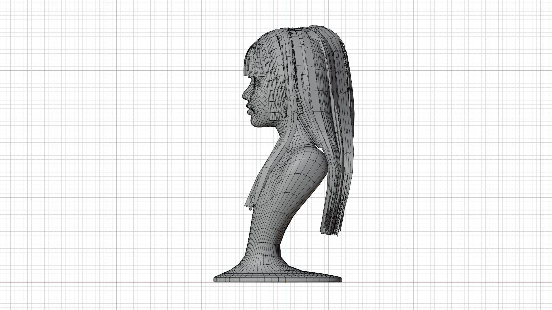 Realistic Woman Long Hair Style Low-poly 3D model_8