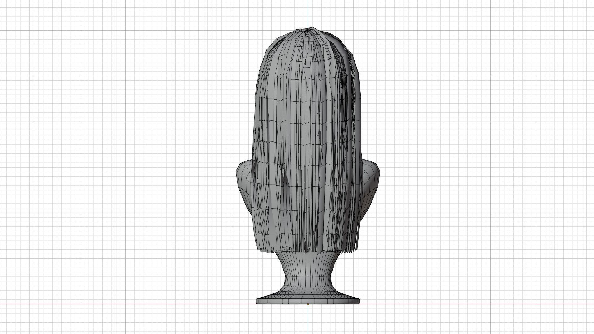 Realistic Woman Long Hair Style Low-poly 3D model_9
