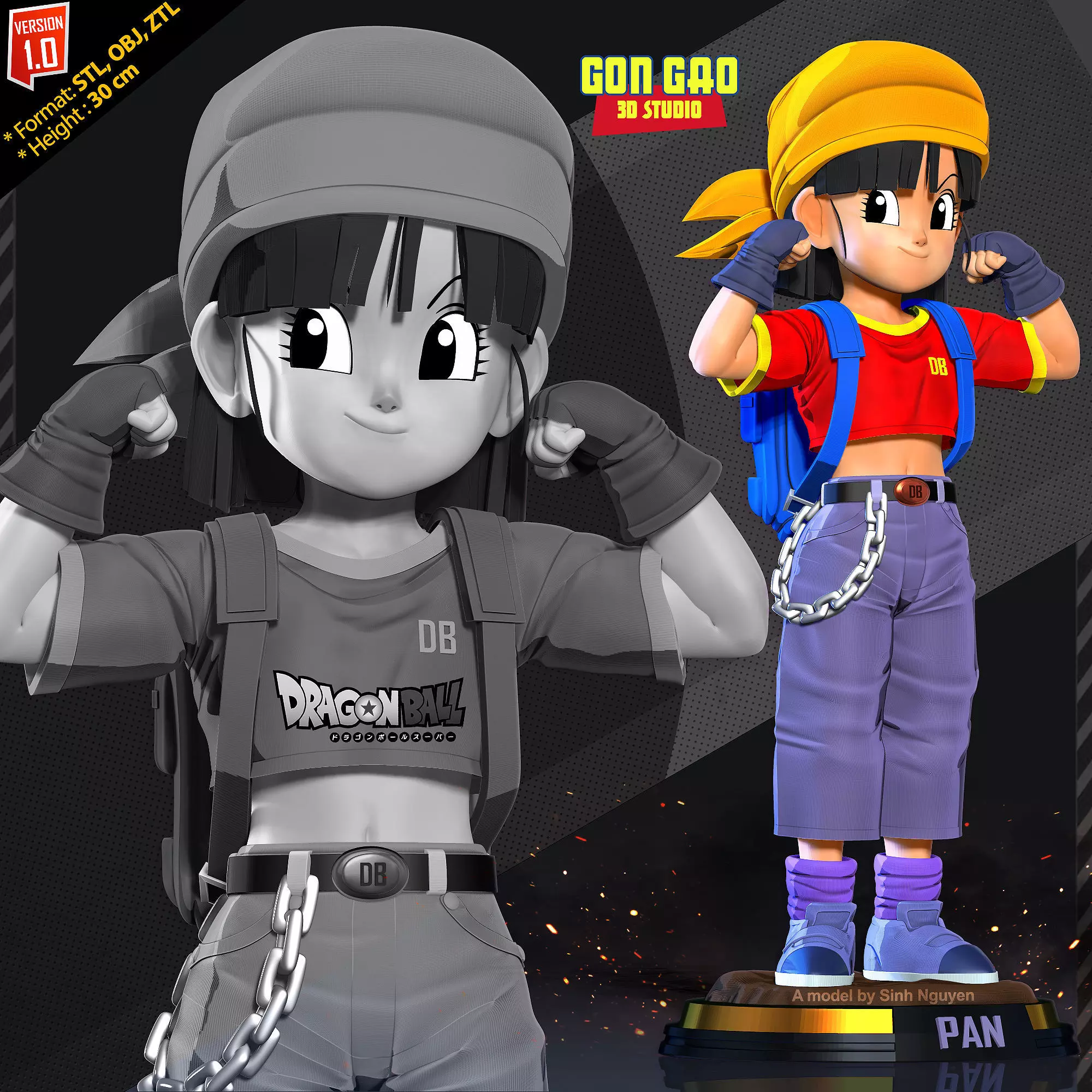 Kid Pan - Dragon Ball 3D print model_0