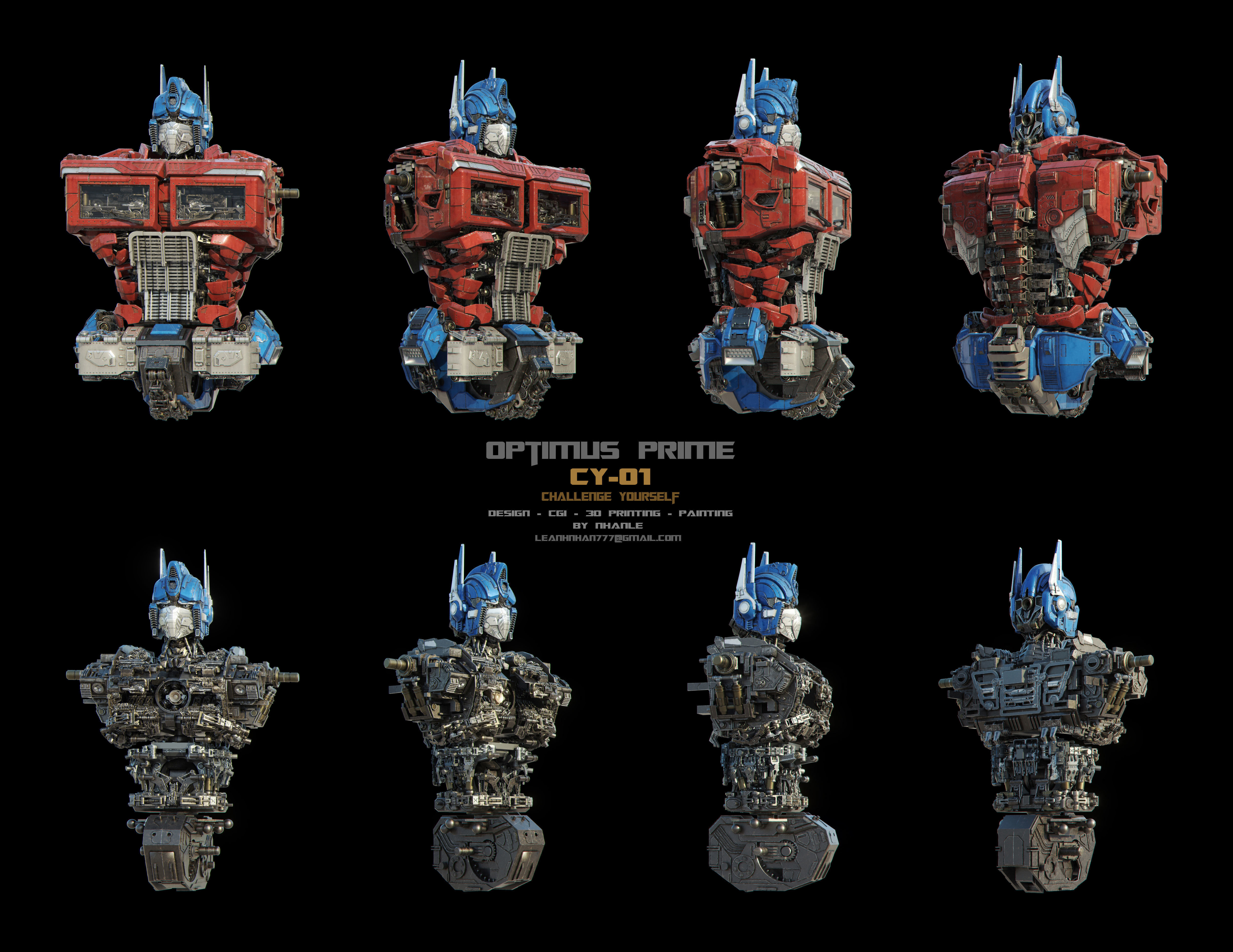 Optimus prime Print 3d 3D print model_10
