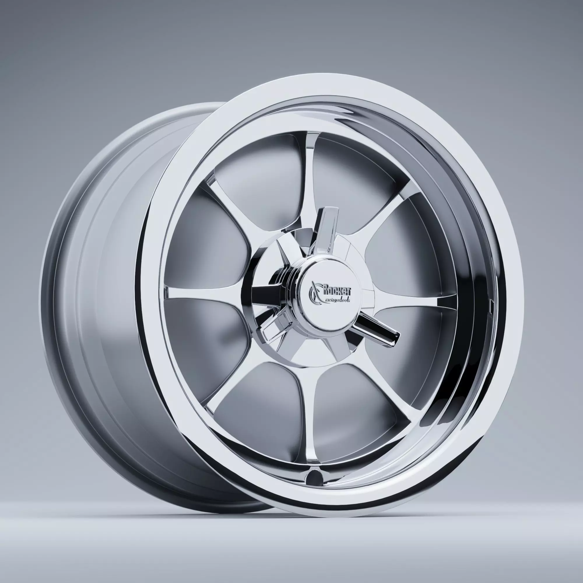 Rocket Racing Wheels Fire Low-poly 3D model_0