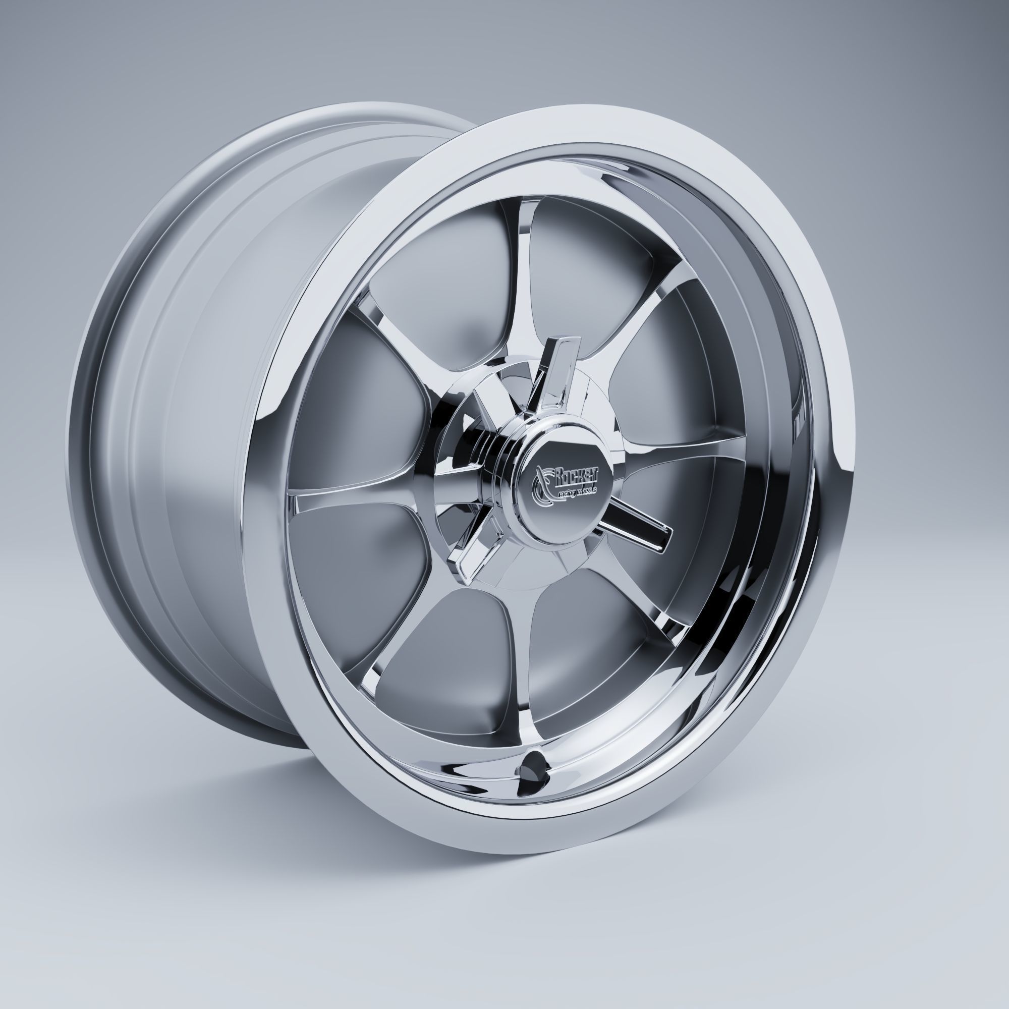 Rocket Racing Wheels Fire Low-poly 3D model_11