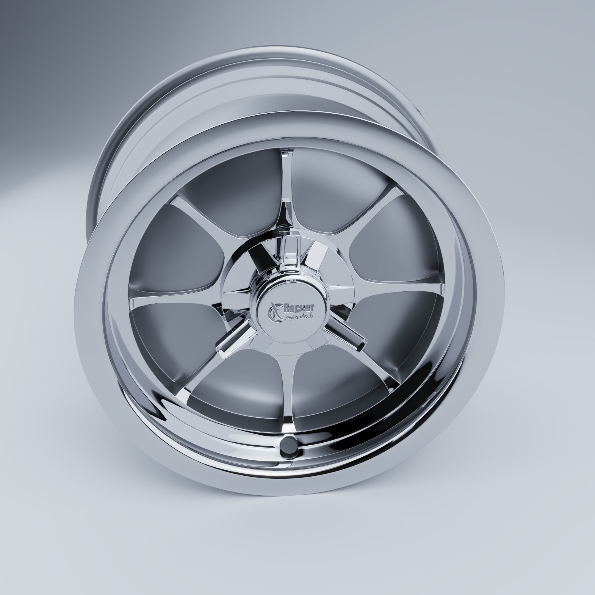 Rocket Racing Wheels Fire Low-poly 3D model_9