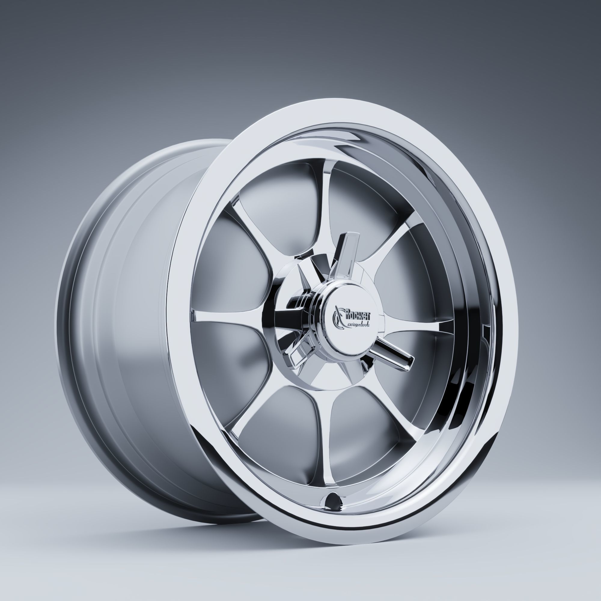 Rocket Racing Wheels Fire Low-poly 3D model_8
