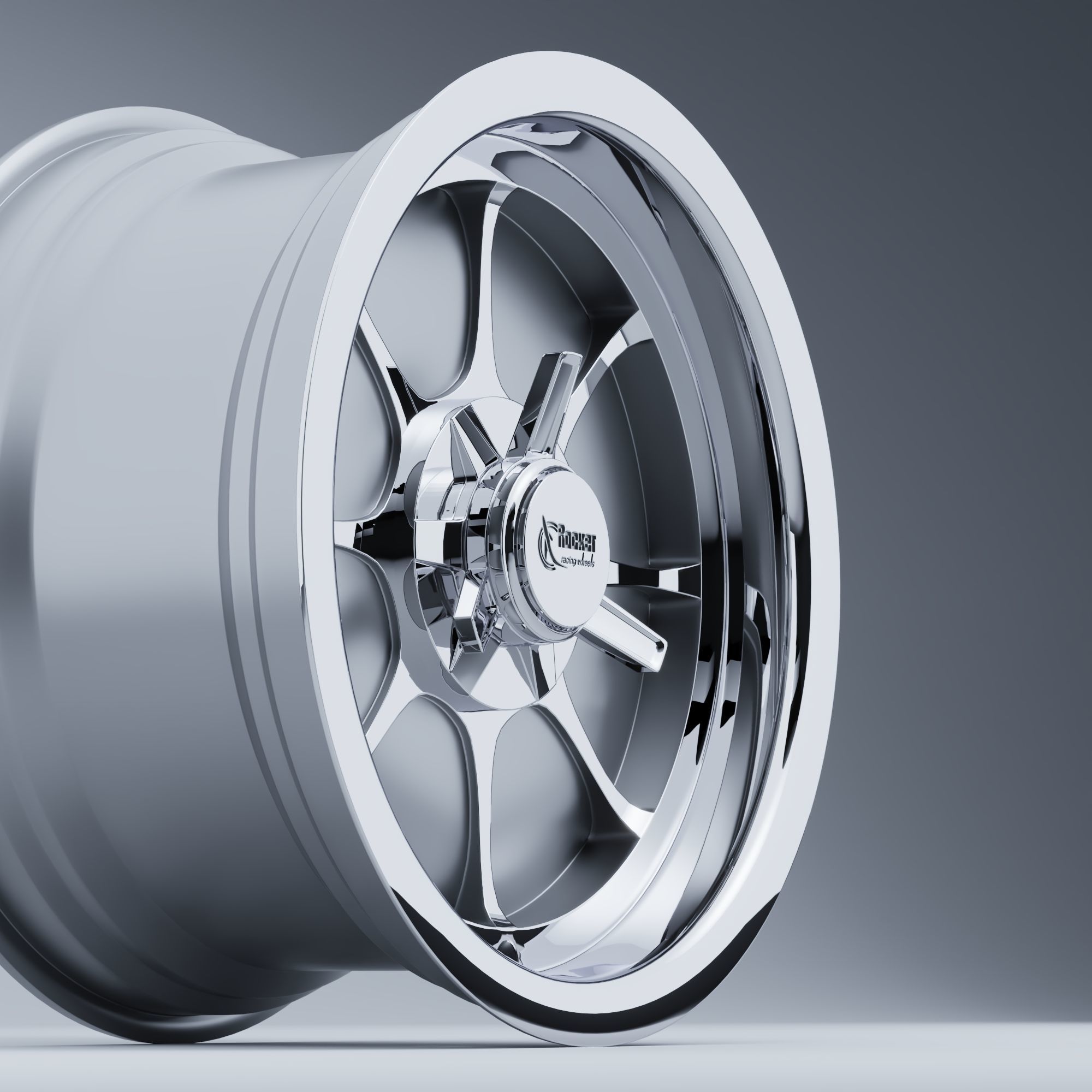 Rocket Racing Wheels Fire Low-poly 3D model_3