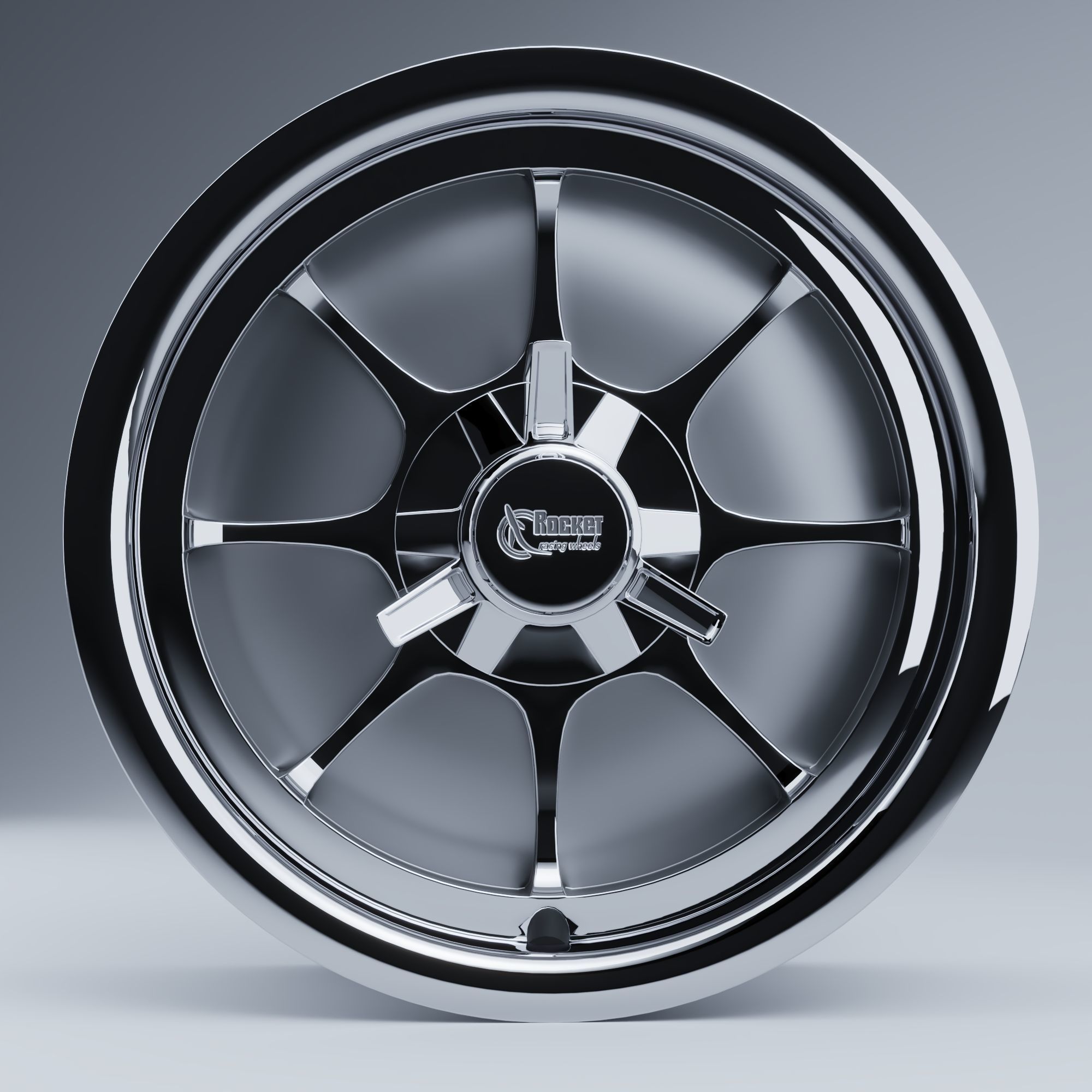 Rocket Racing Wheels Fire Low-poly 3D model_2