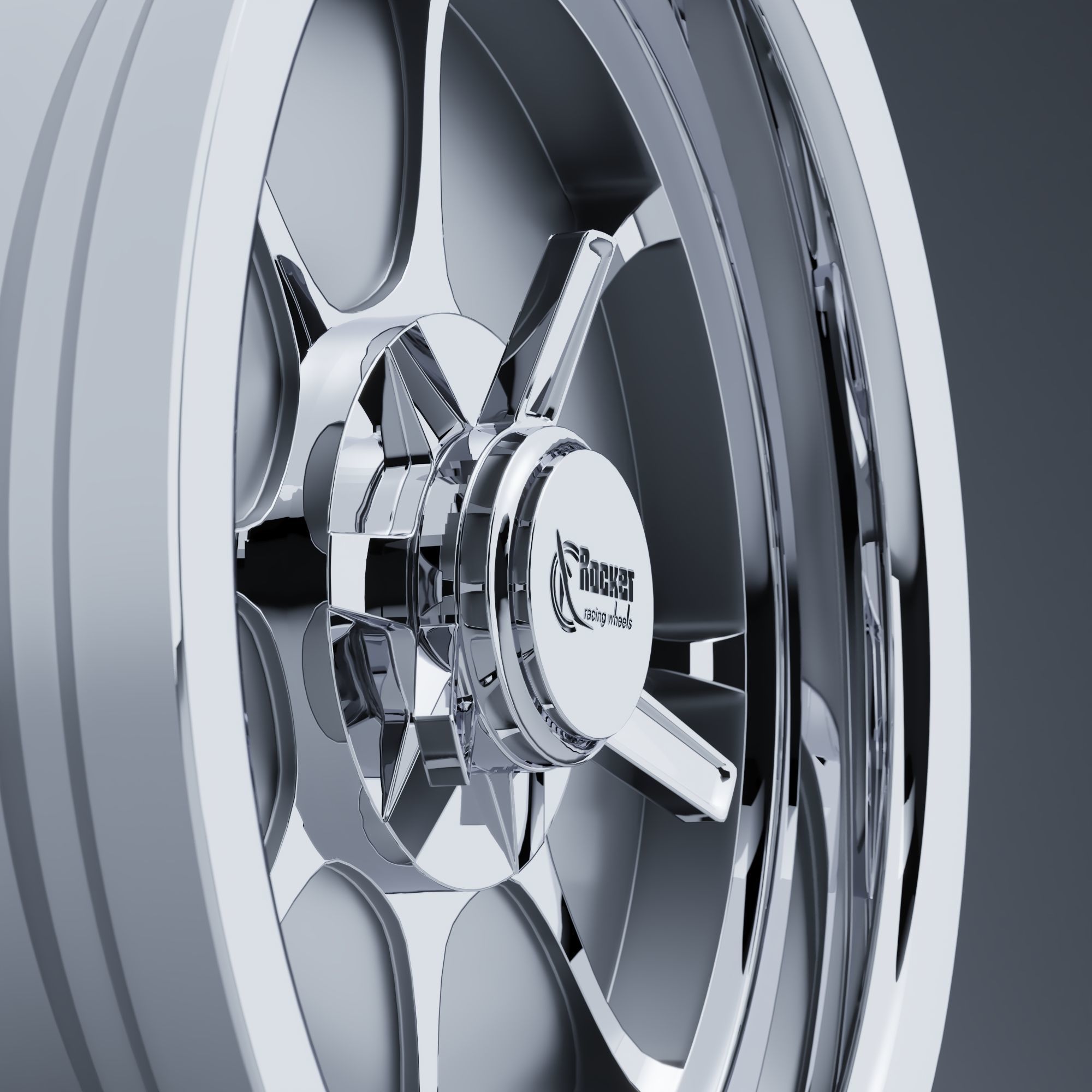 Rocket Racing Wheels Fire Low-poly 3D model_7