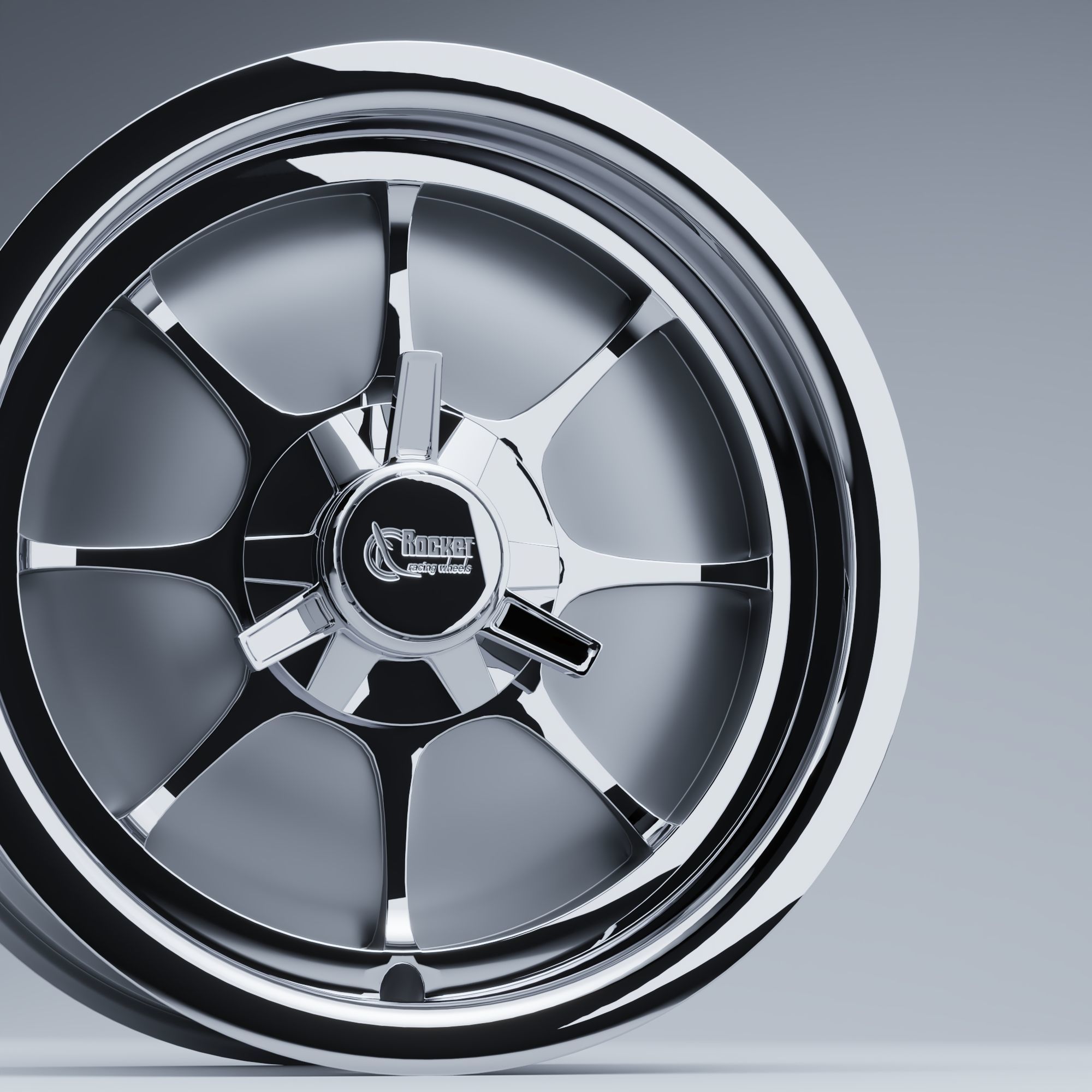 Rocket Racing Wheels Fire Low-poly 3D model_6