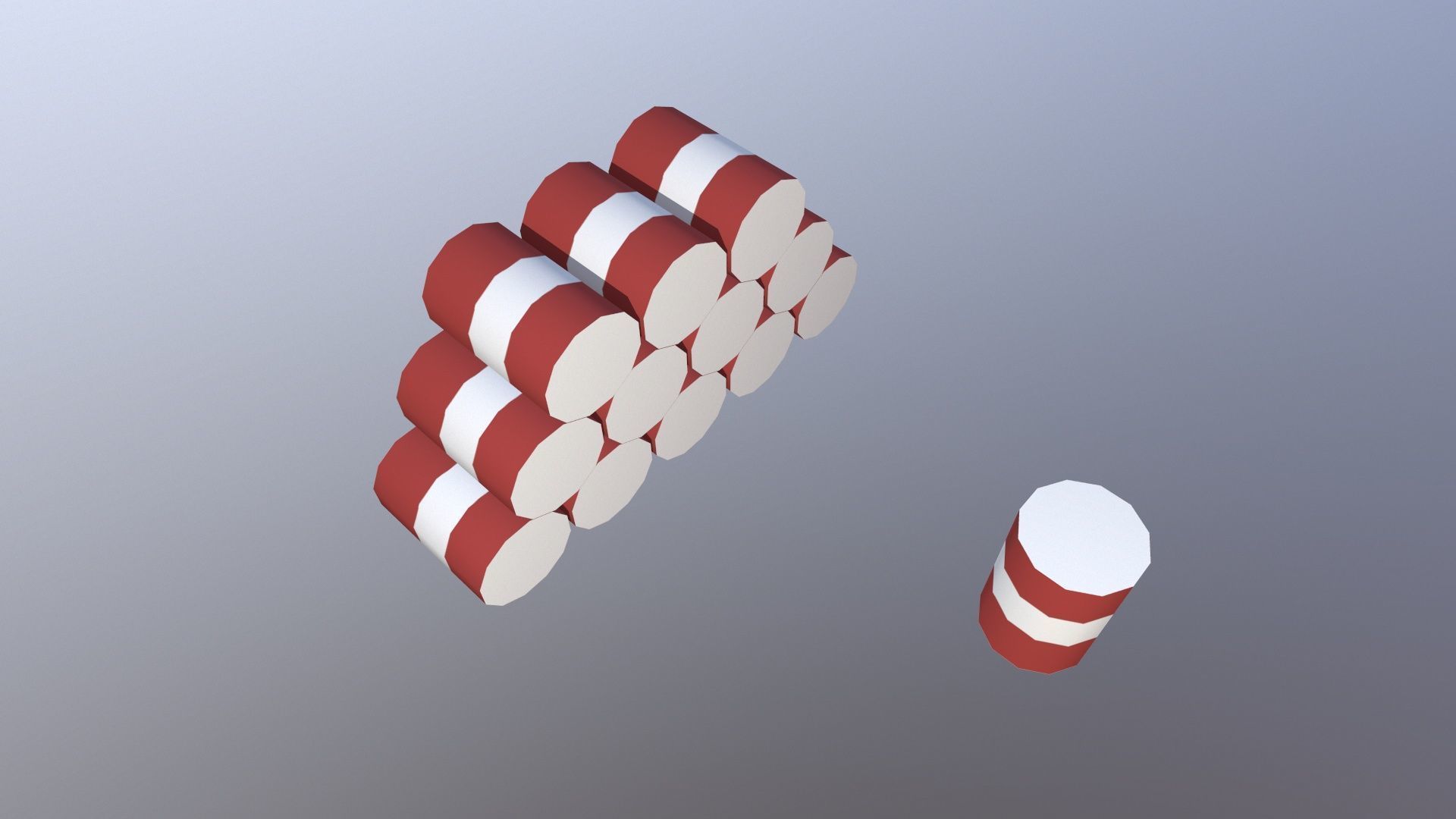 Oil Drums Low-poly 3D model_5