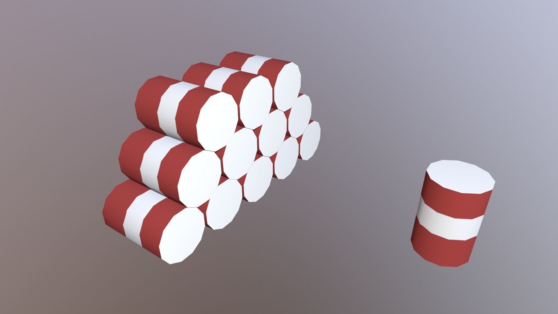 Oil Drums Low-poly 3D model_3