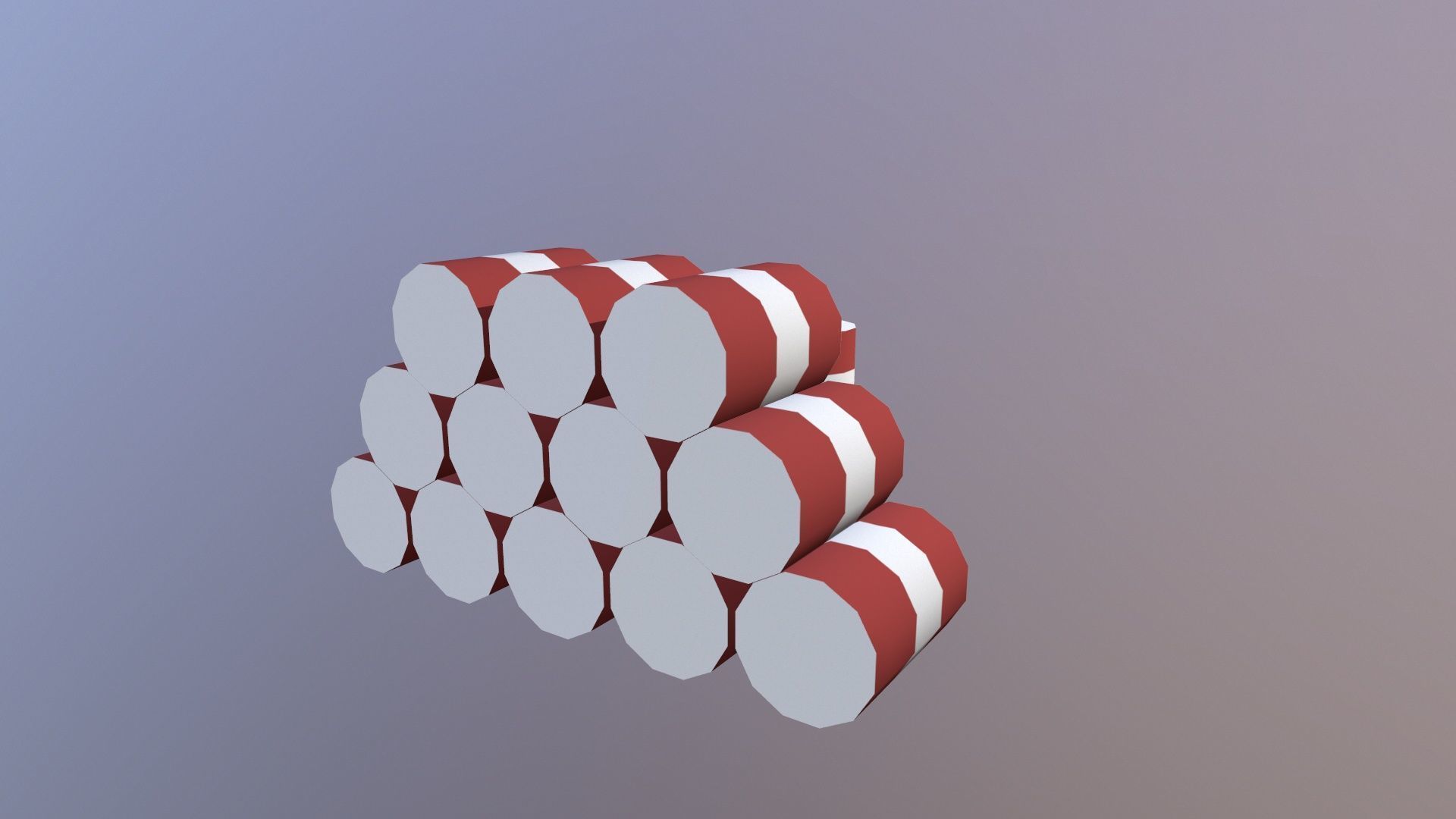 Oil Drums Low-poly 3D model_4