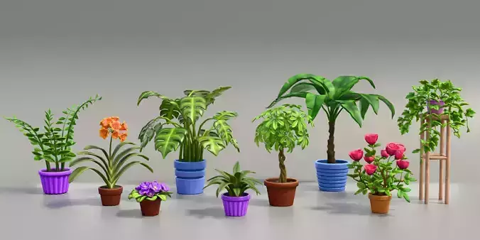 Stylized houseplant pack