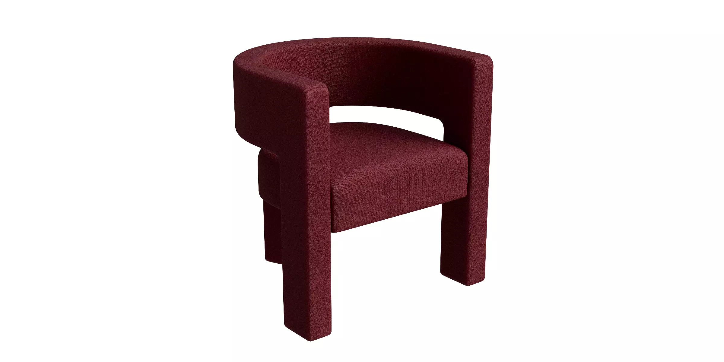 Dark Red Velvet Carve Chair 3D model