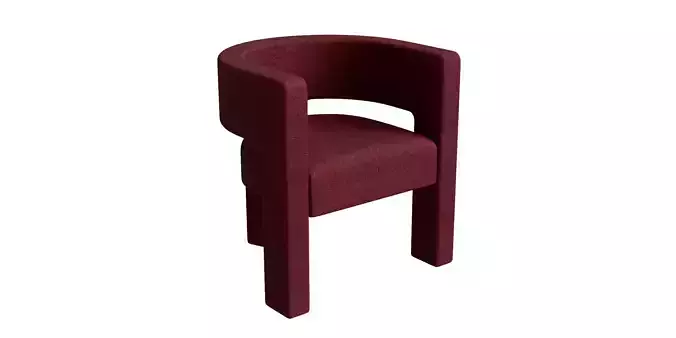 Dark Red Velvet Carve Chair