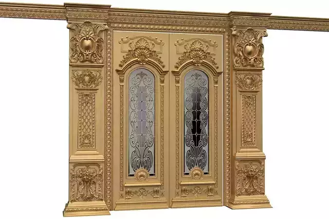 Royal style gold plated classic door