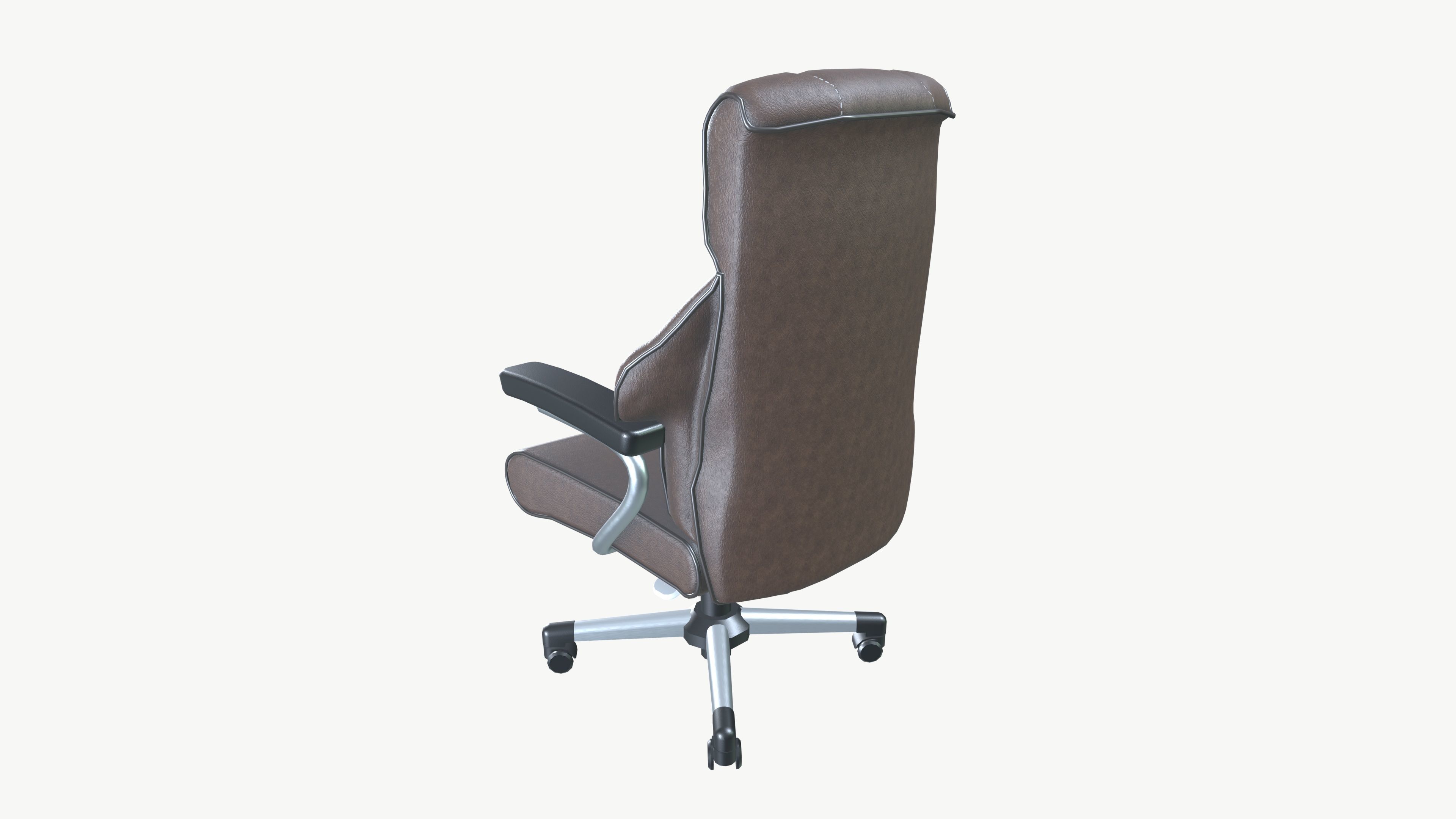 Office Chair Low-poly 3D model_3