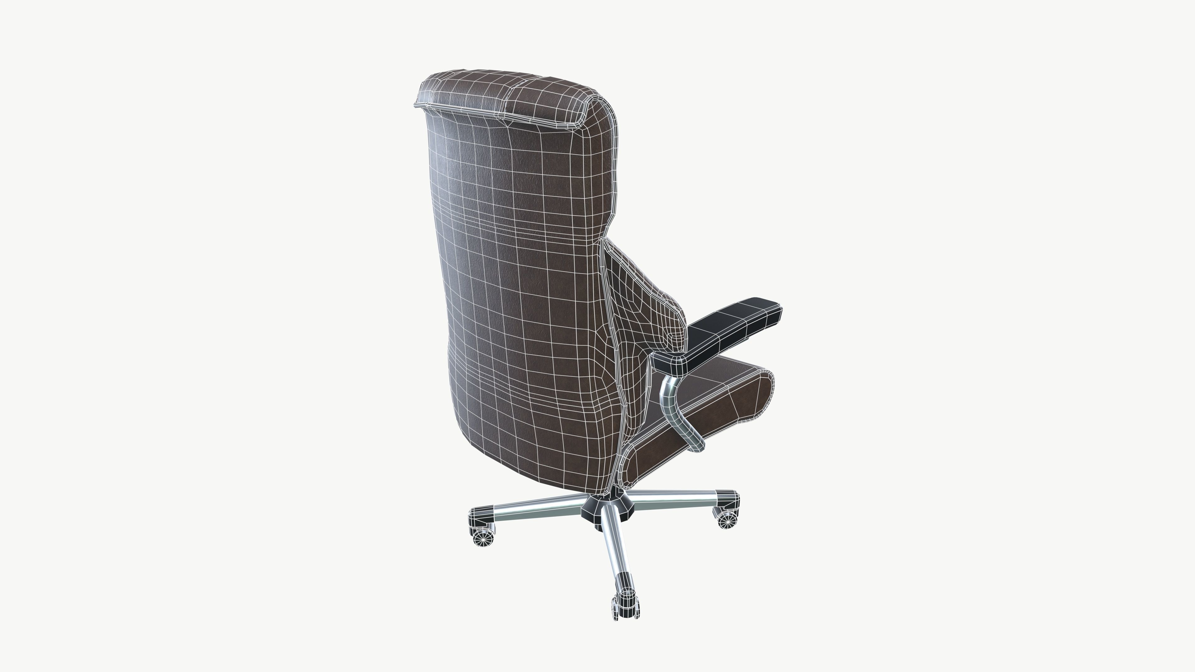 Office Chair Low-poly 3D model_8