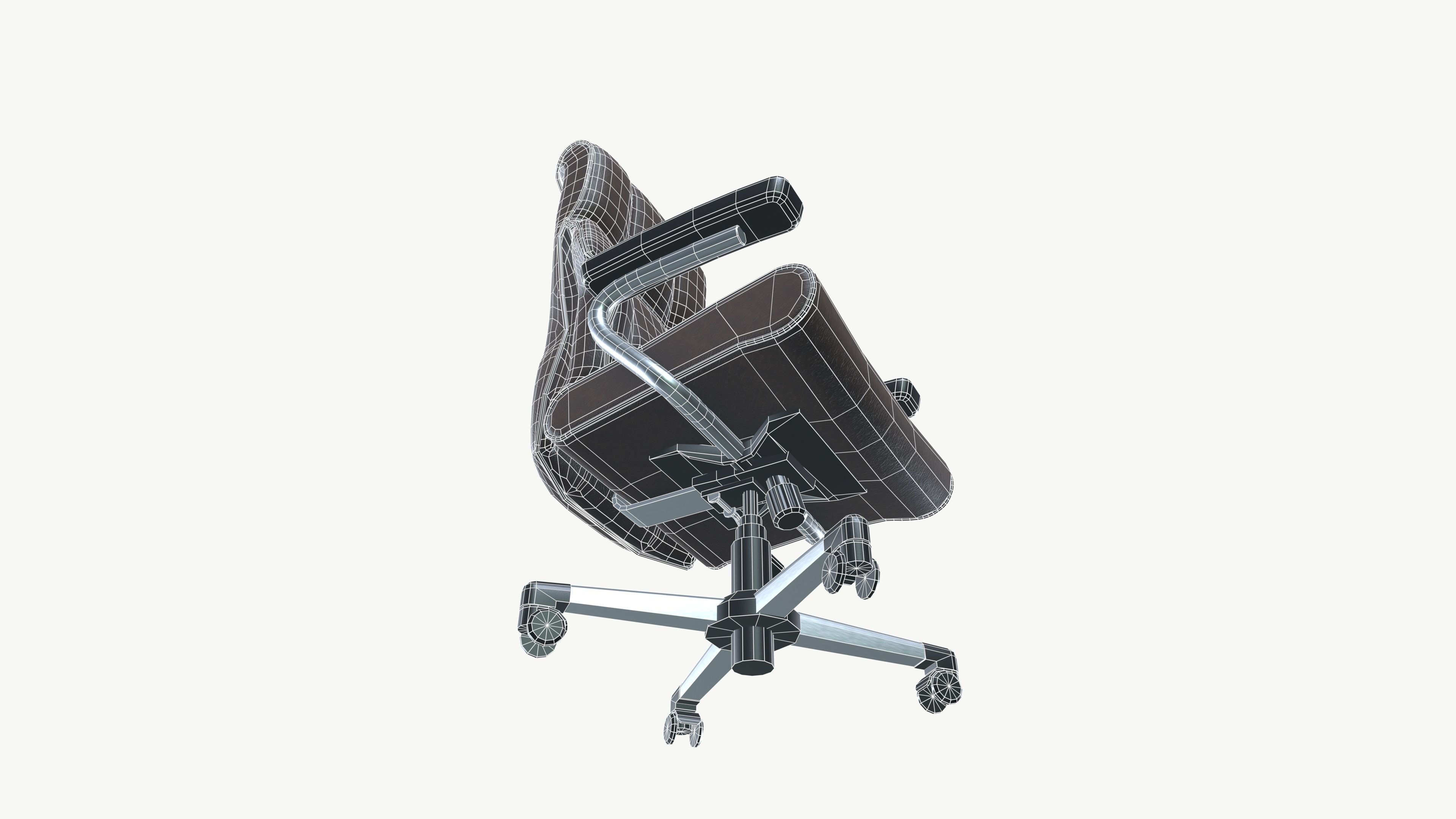 Office Chair Low-poly 3D model_9