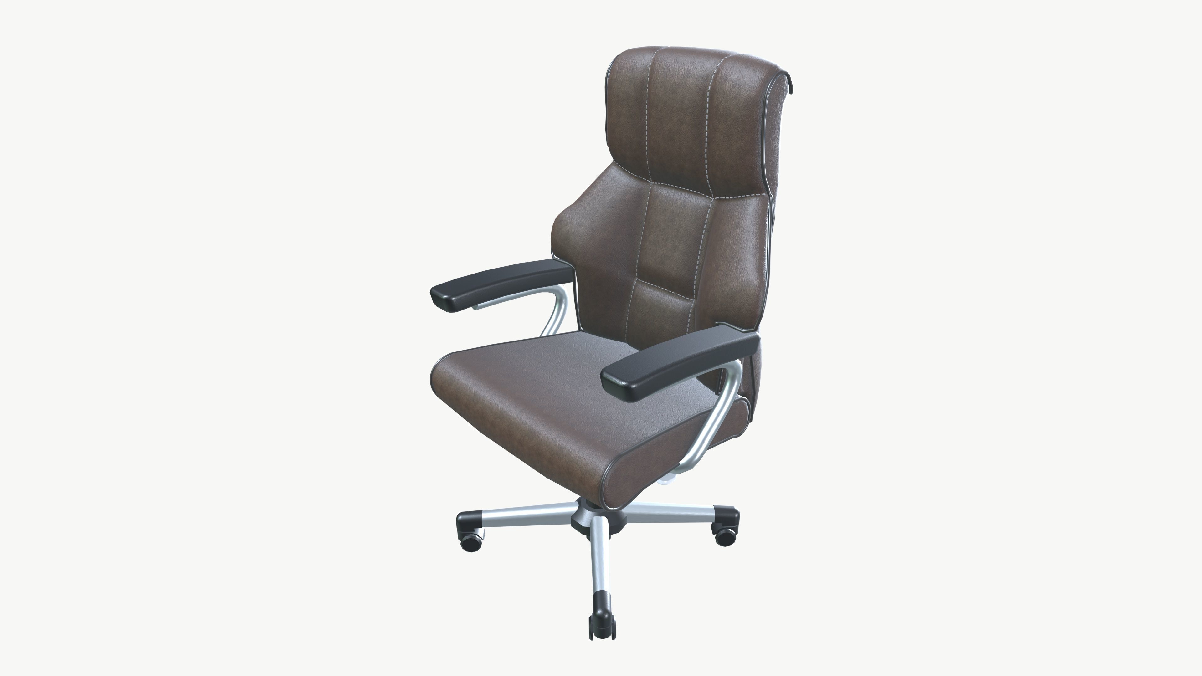 Office Chair Low-poly 3D model_2