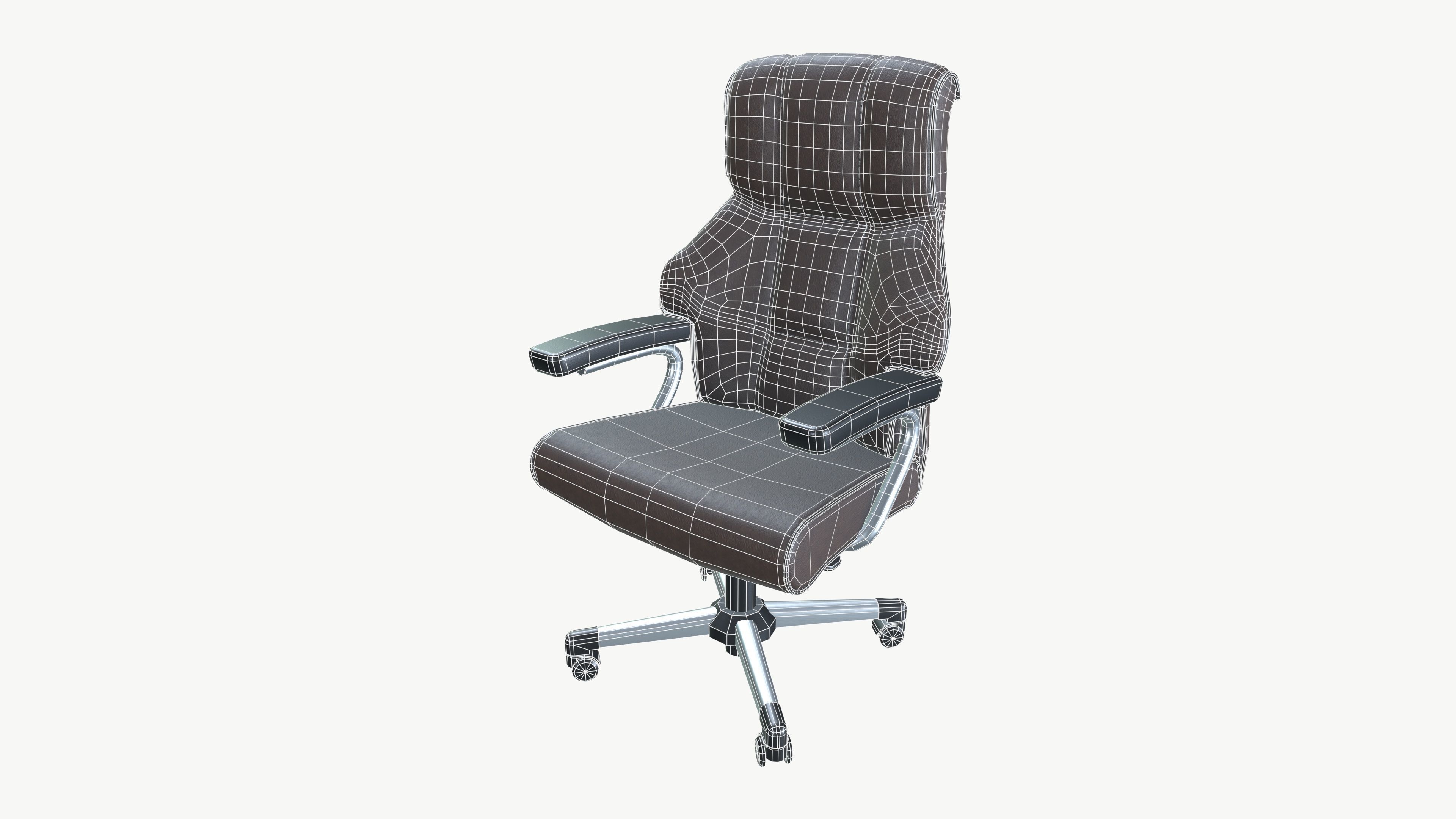 Office Chair Low-poly 3D model_7