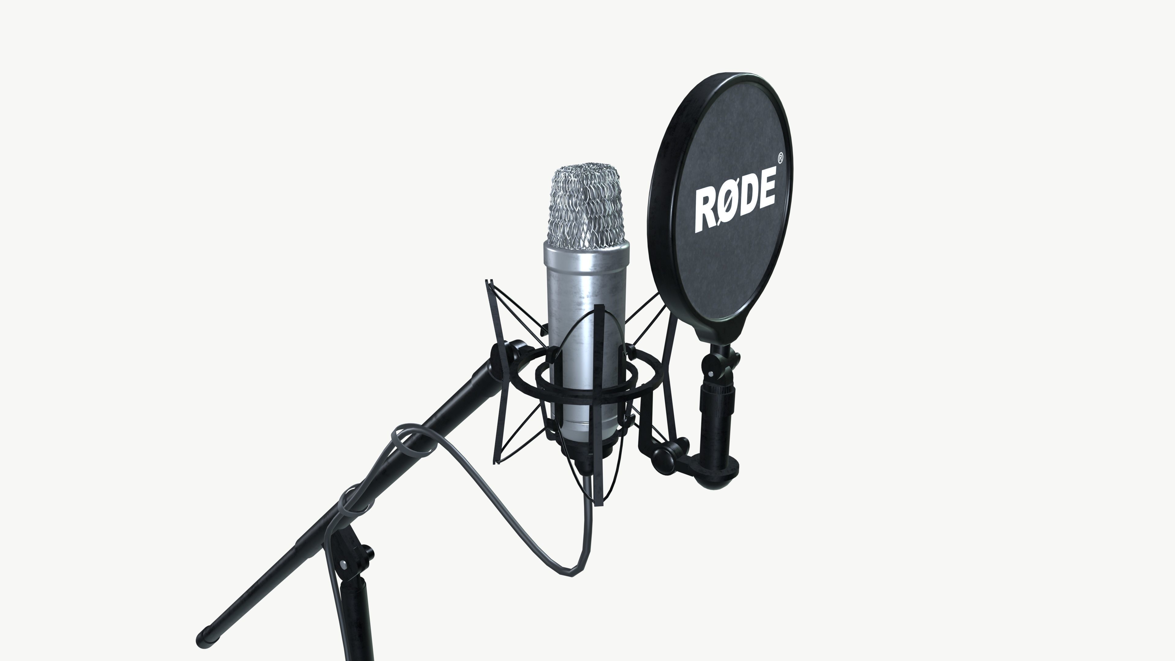 Studio Mic Low-poly 3D model_5