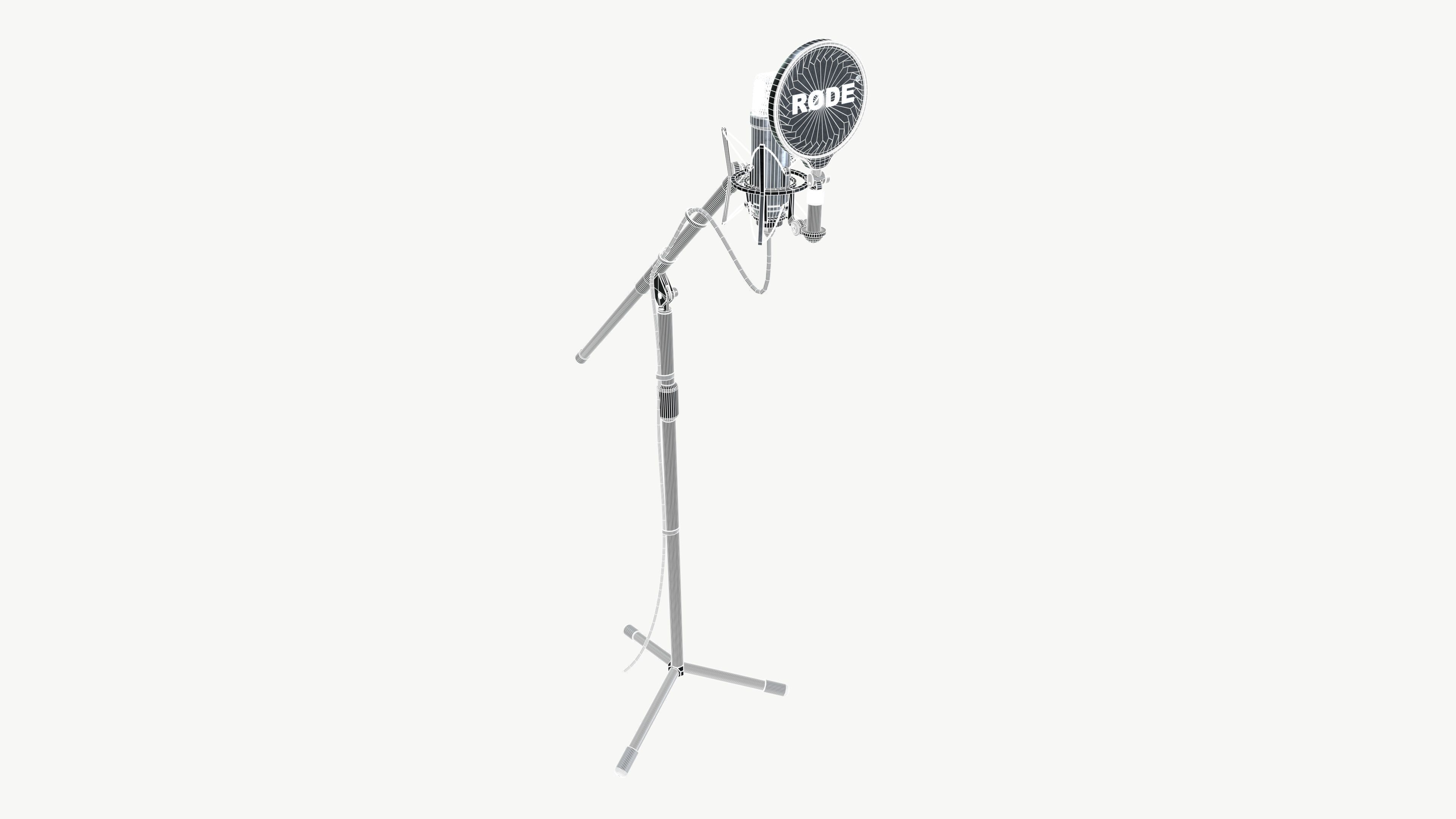 Studio Mic Low-poly 3D model_7