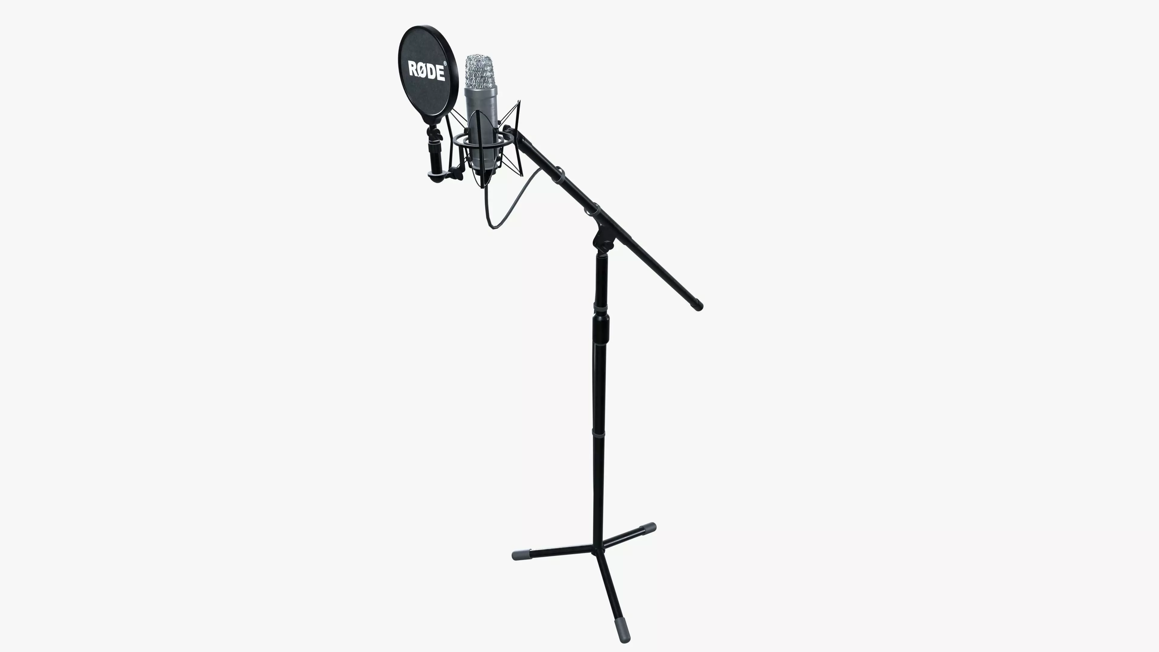 Studio Mic Low-poly 3D model_0