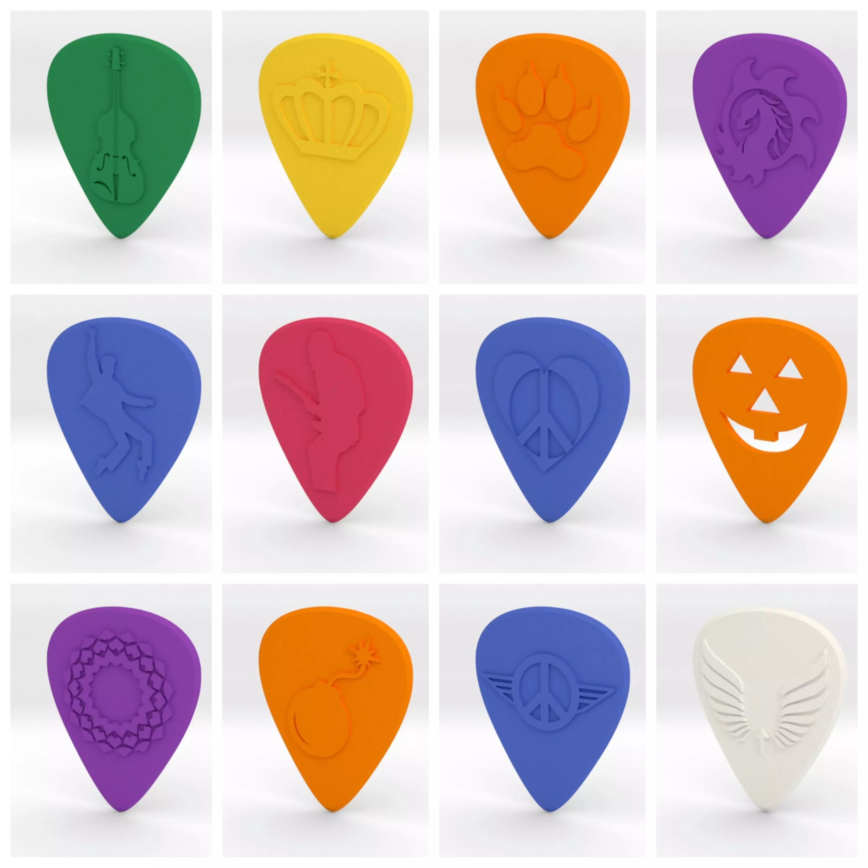 Guitar Picks Pack IV 3D print model_0