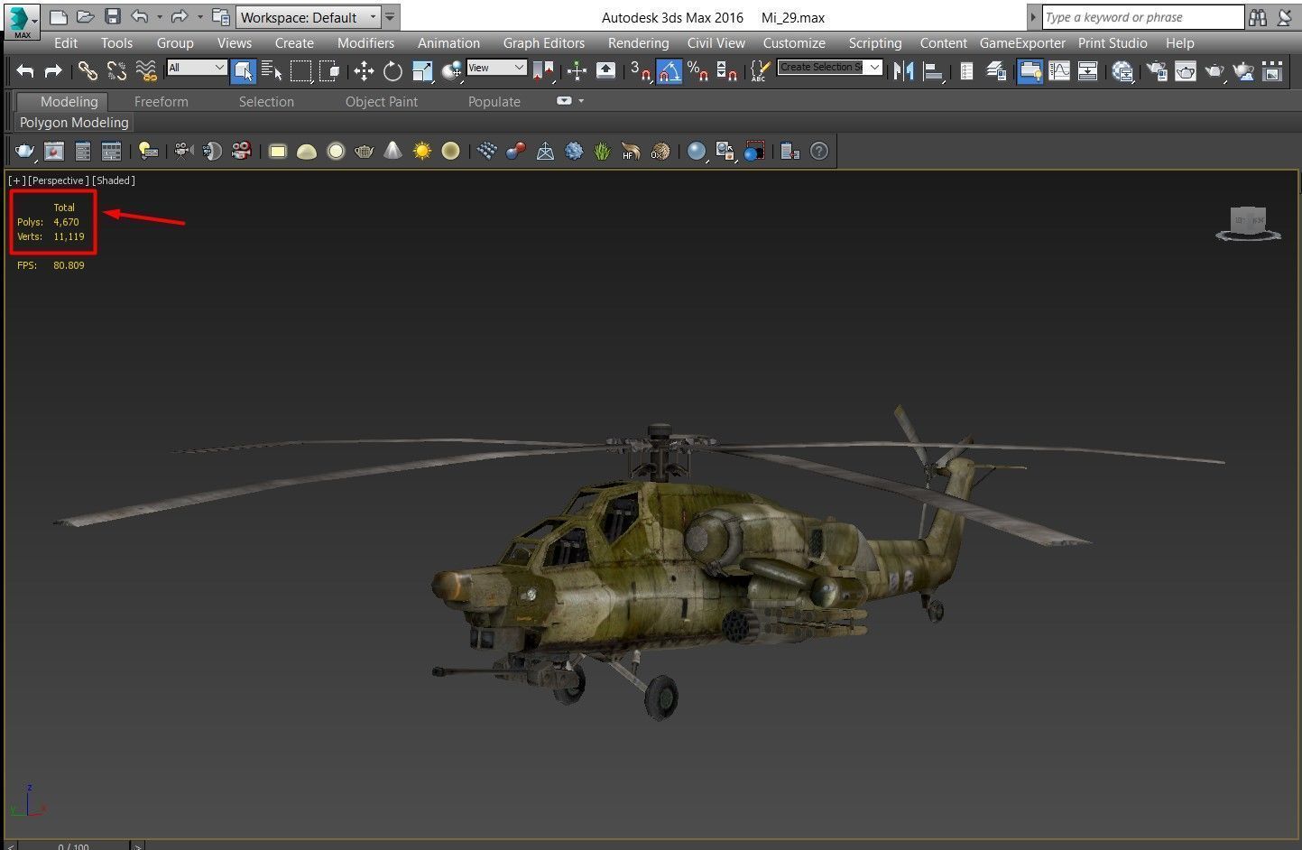 Mil Mi-28 Low-poly 3D model_7