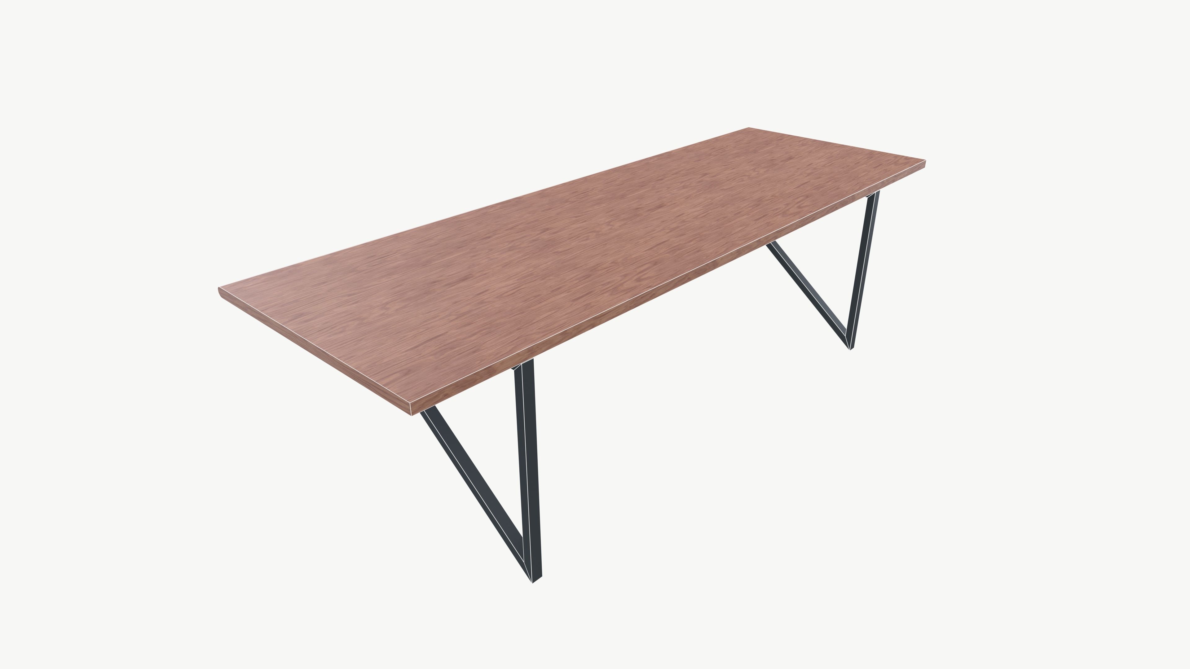 Wall Mounted Table Low-poly 3D model_7