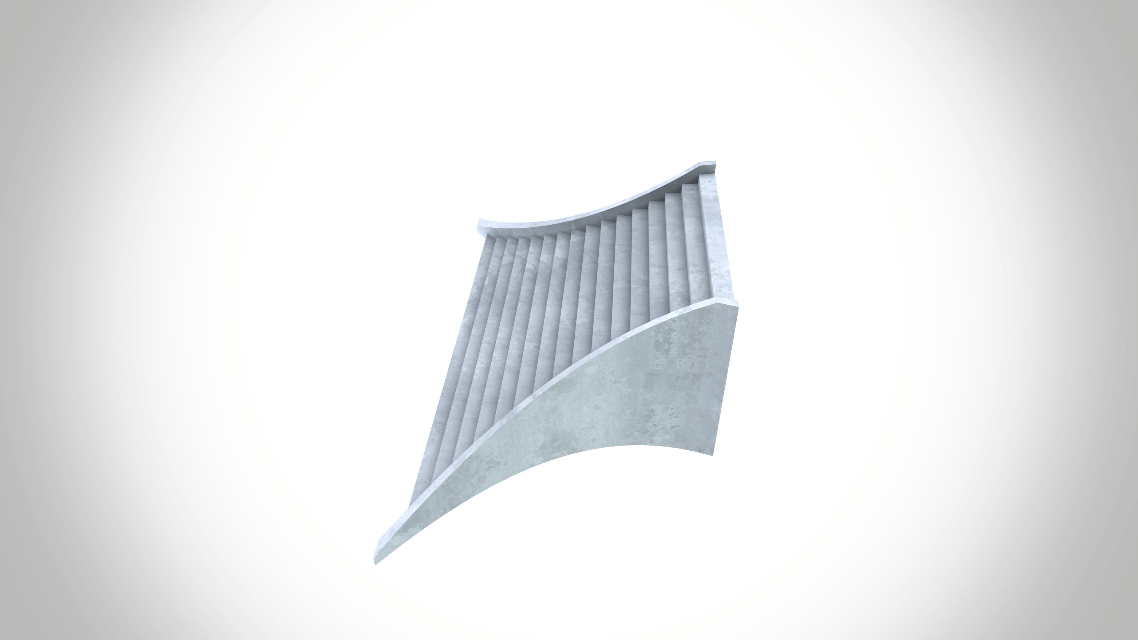 Stairs Low-poly 3D model_6