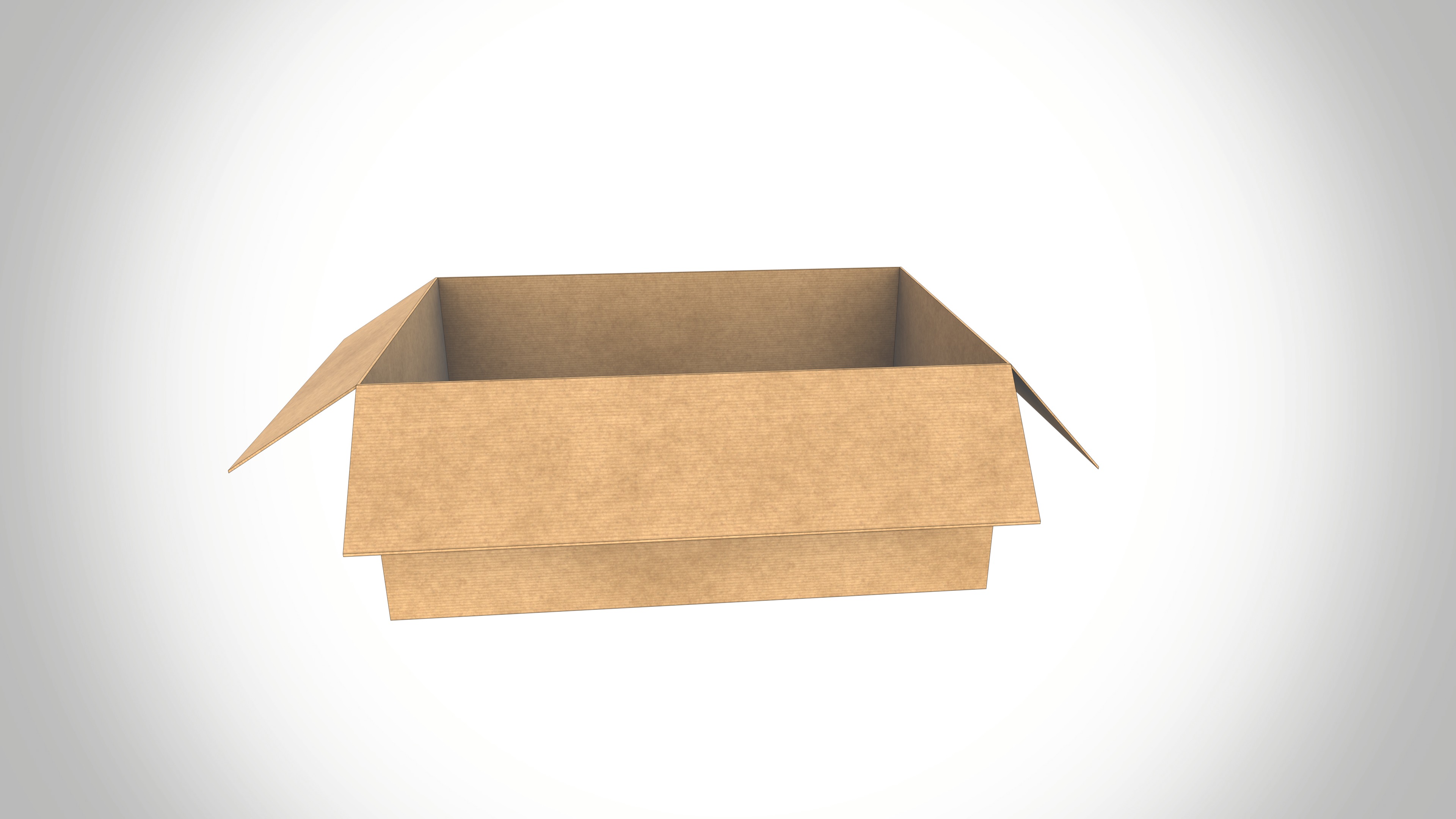Cardboard box Low-poly 3D model_7