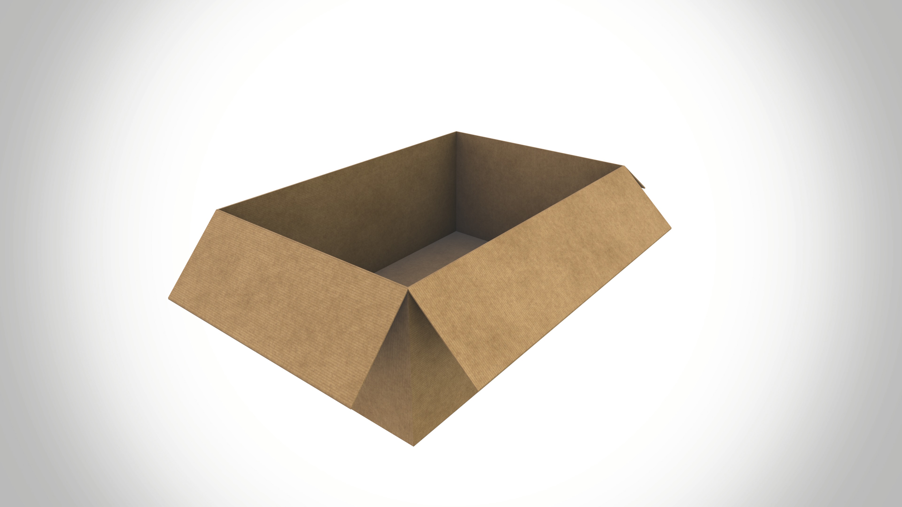 Cardboard box Low-poly 3D model_3