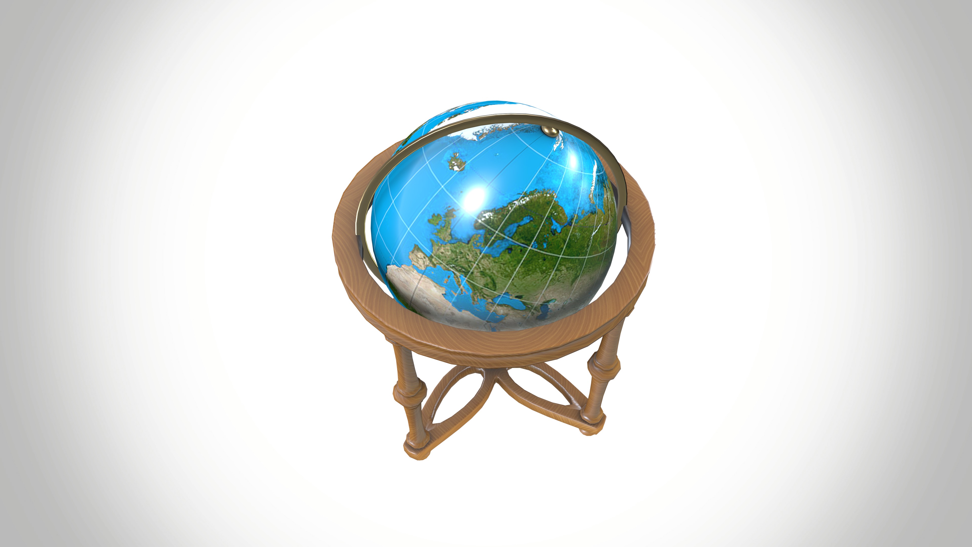 Globe  Low-poly 3D model_10
