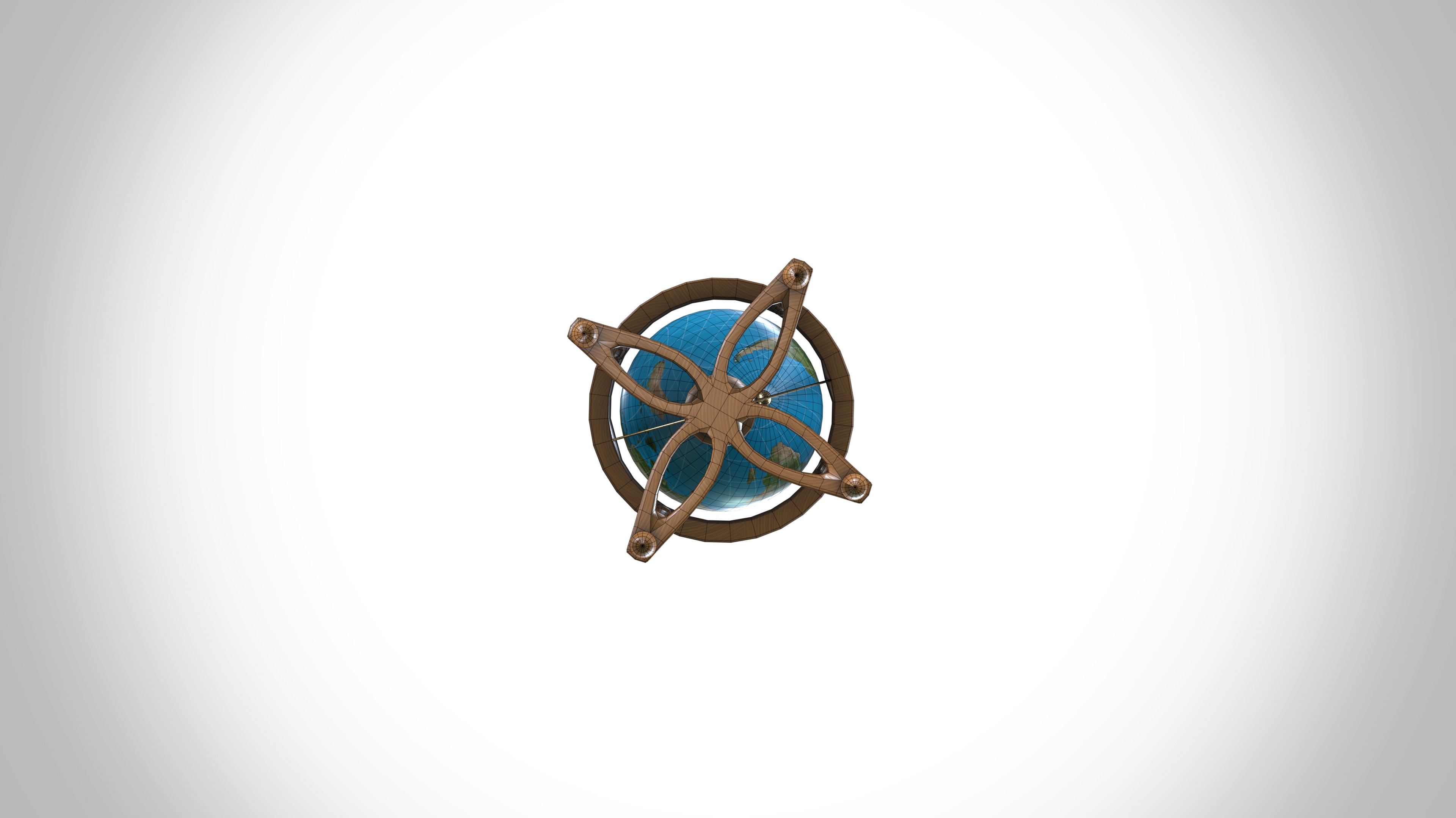 Globe  Low-poly 3D model_9