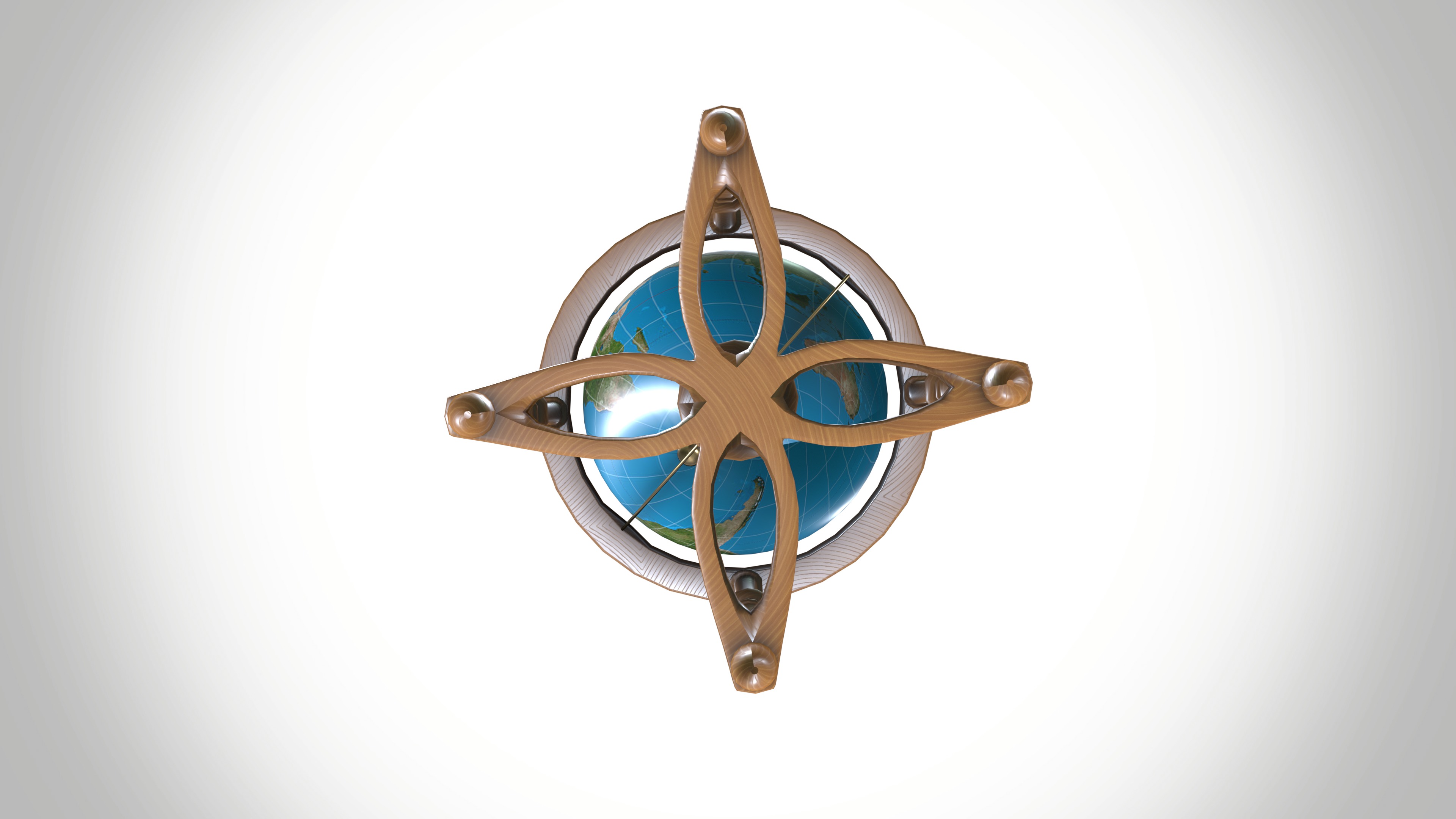 Globe  Low-poly 3D model_5