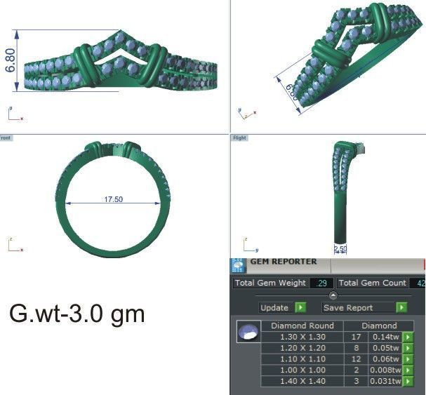 Women Ring Render 3dm STL OBJ FBX Details 3D print model_8