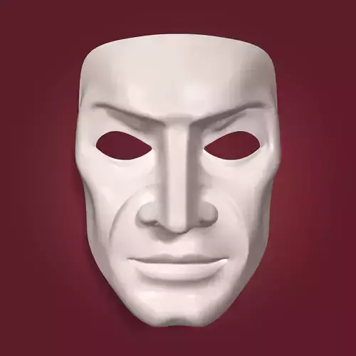 Theater - Anonymous - Neutral Man Mask Low-poly 3D model