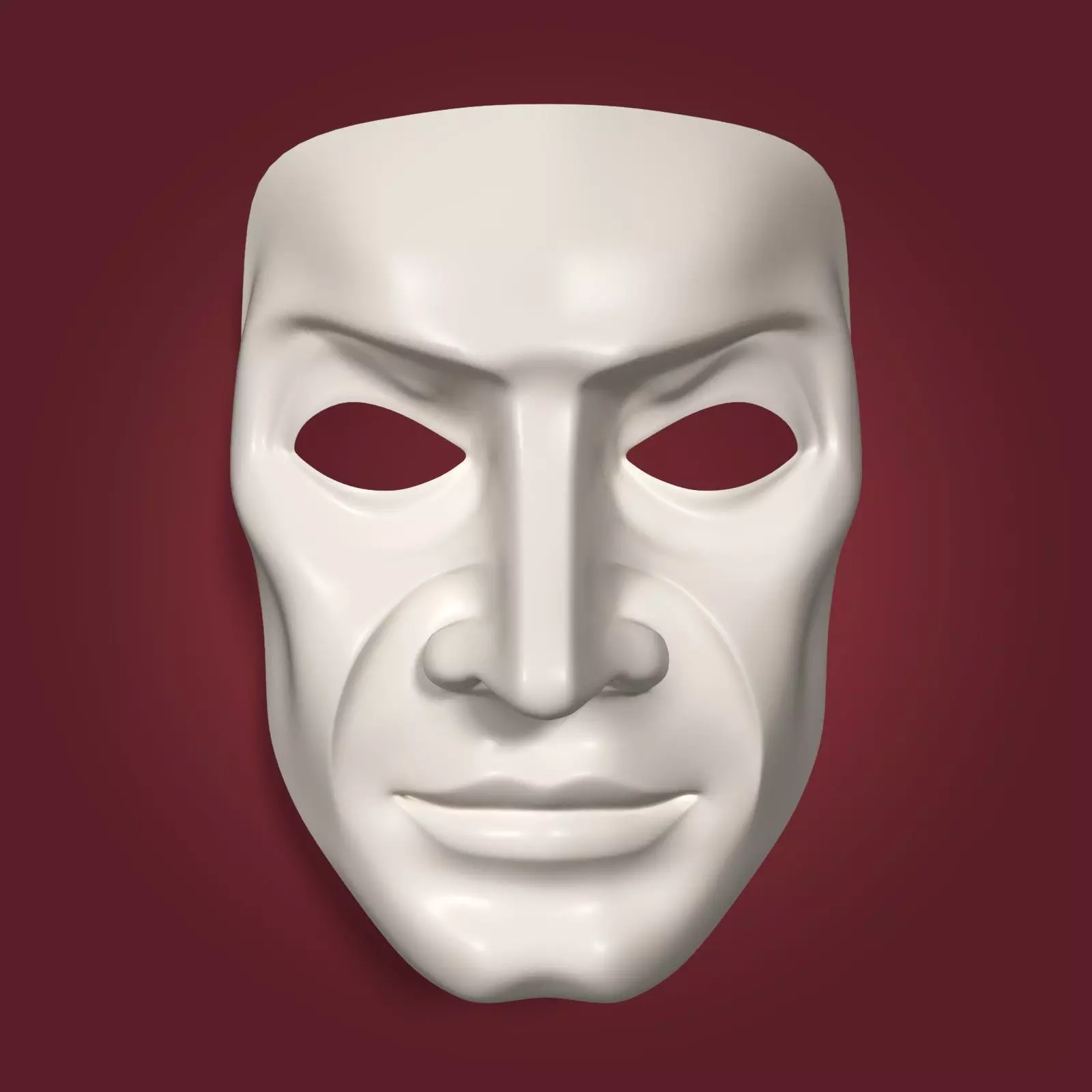 Man Neutral Expressions Mask Low-poly 3D model
