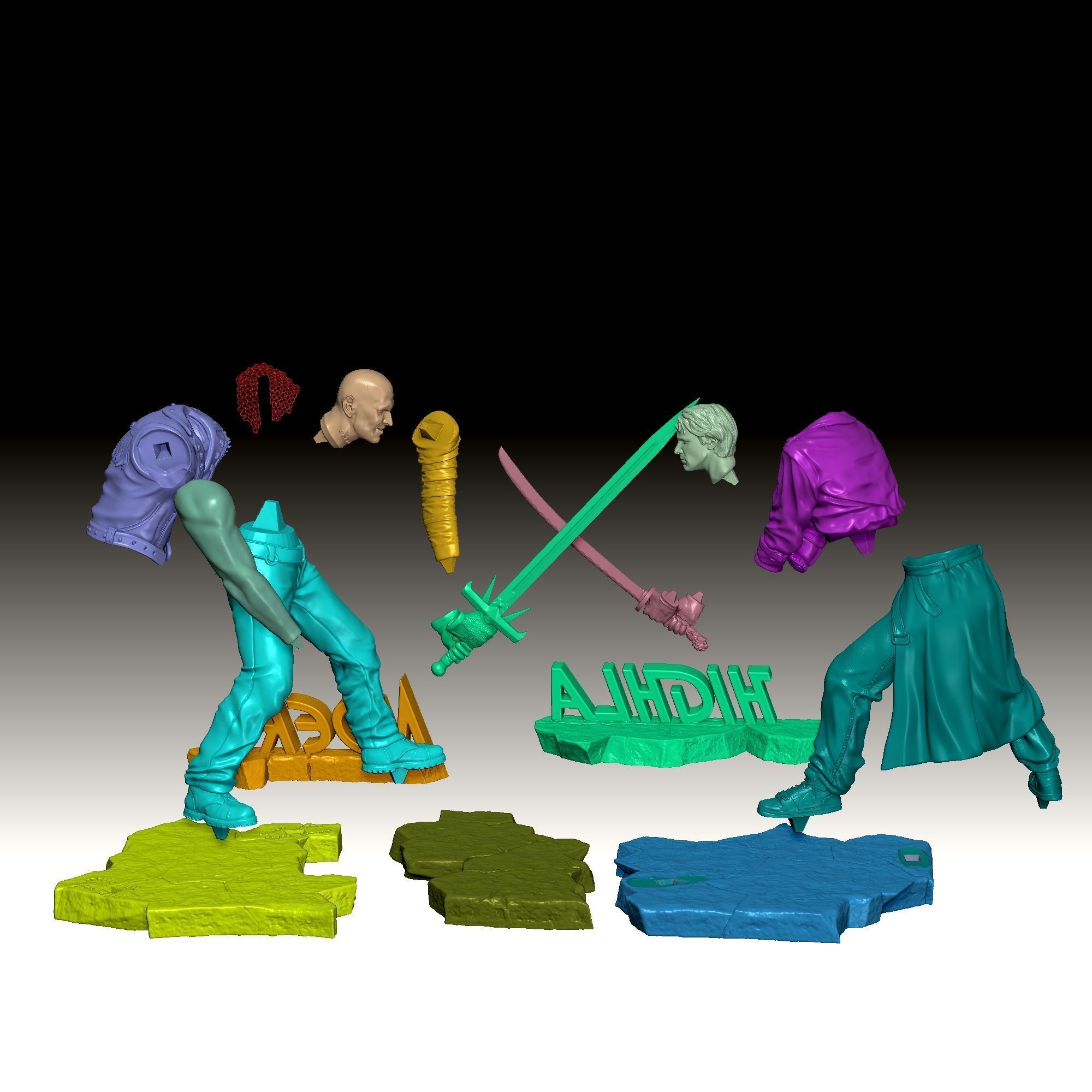 Connor MacLeod vs Kurgan Highlander 1986 Duel 3D print model_6