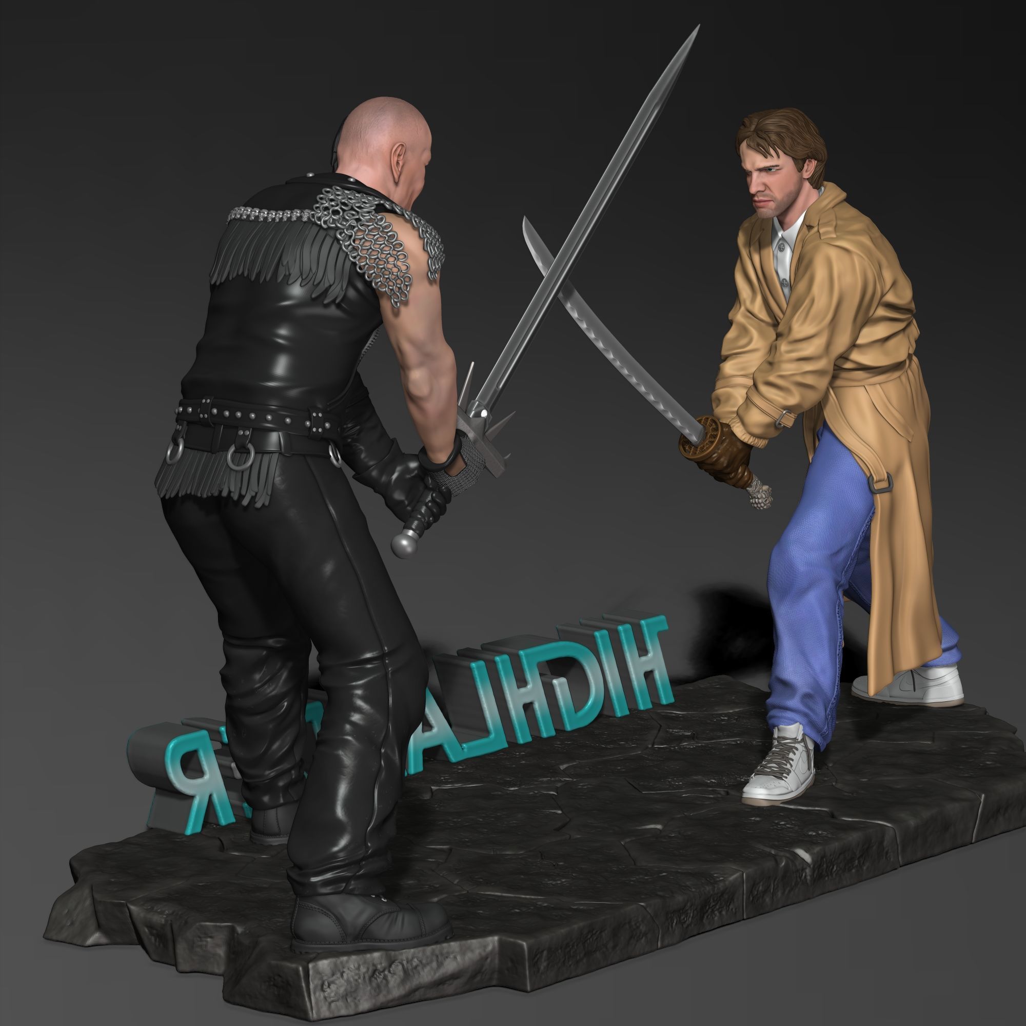 Connor MacLeod vs Kurgan Highlander 1986 Duel 3D print model_3