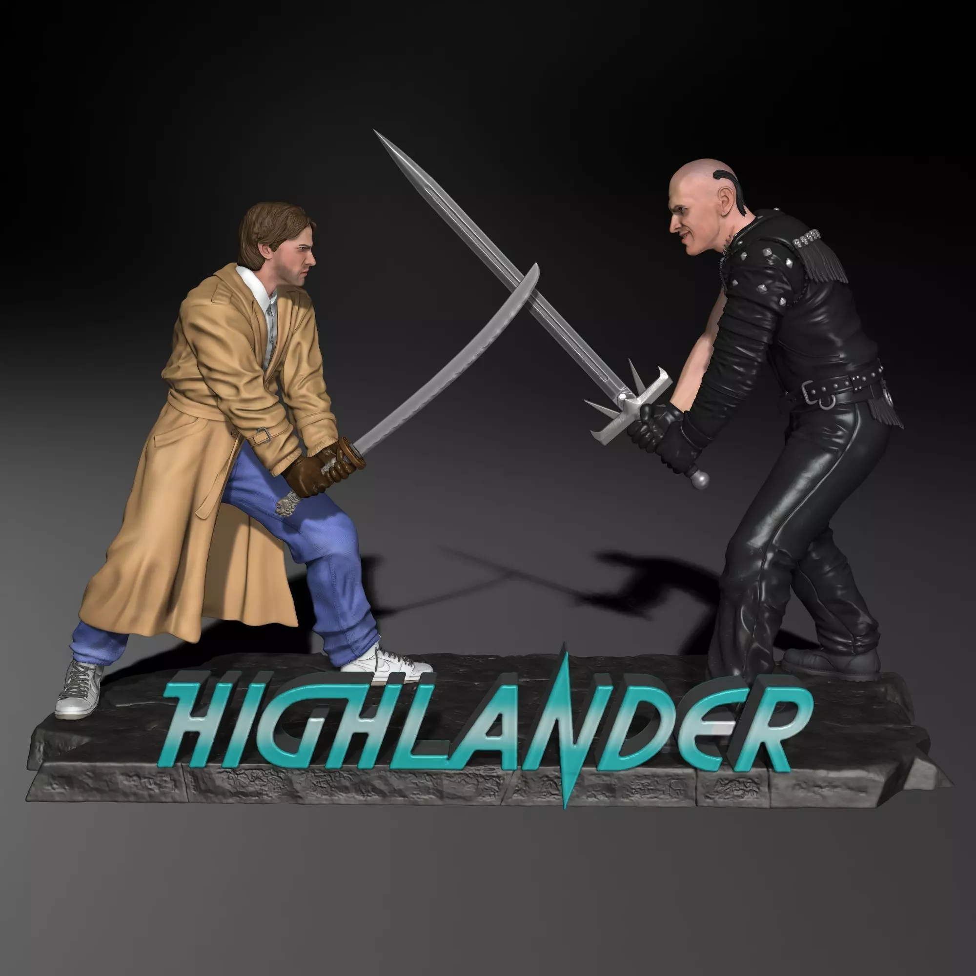 Connor MacLeod vs Kurgan Highlander 1986 Duel 3D print model_0