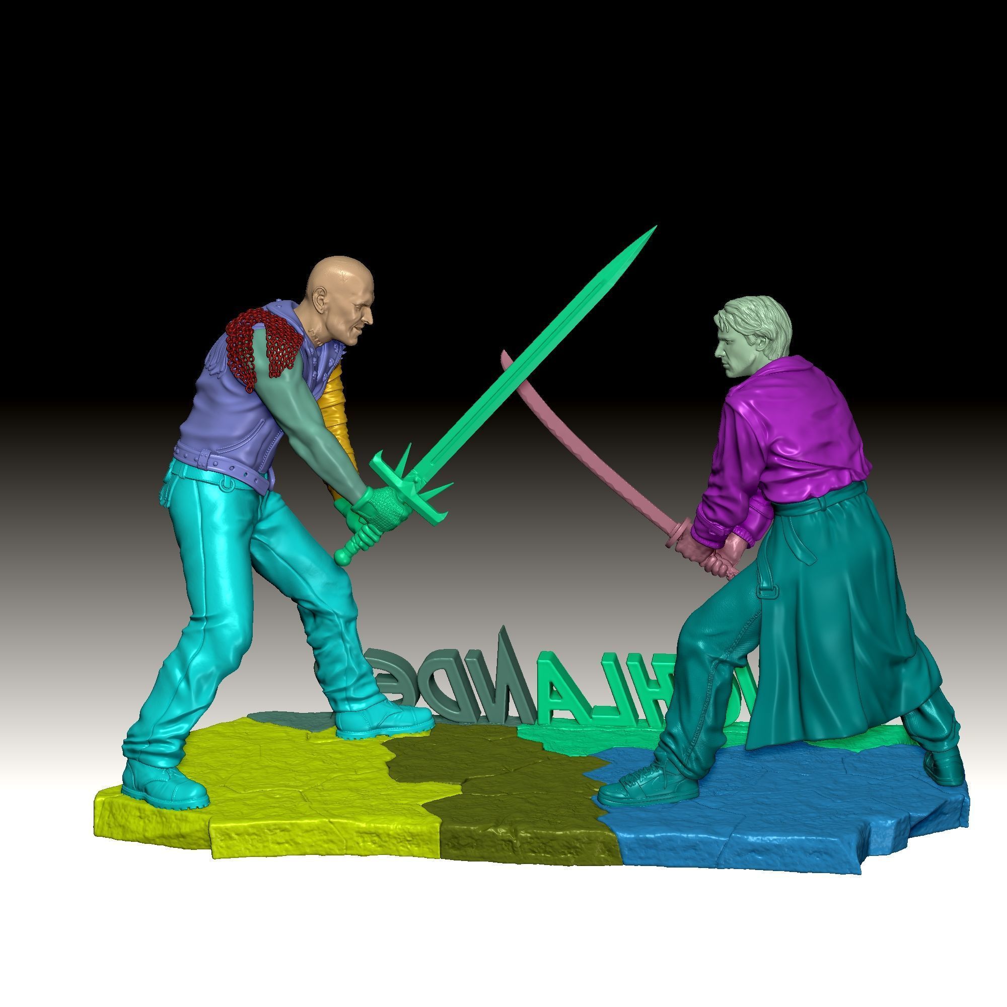 Connor MacLeod vs Kurgan Highlander 1986 Duel 3D print model_5