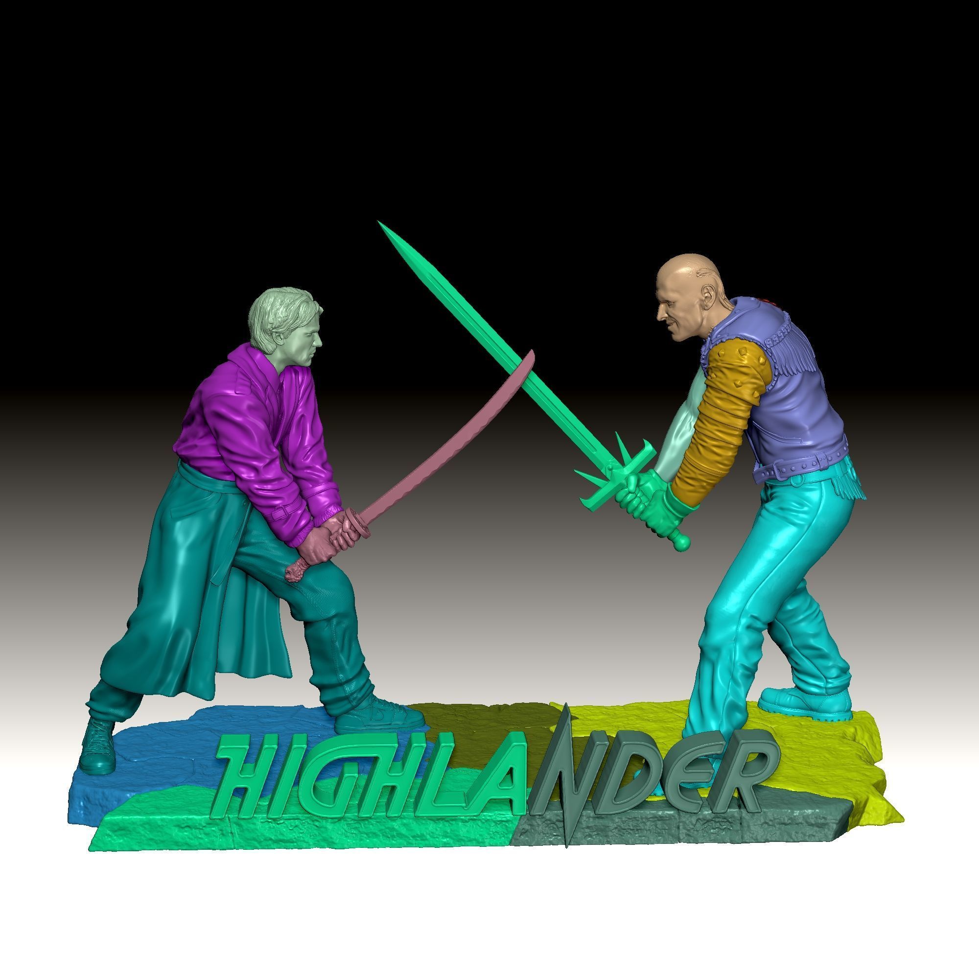 Connor MacLeod vs Kurgan Highlander 1986 Duel 3D print model_4