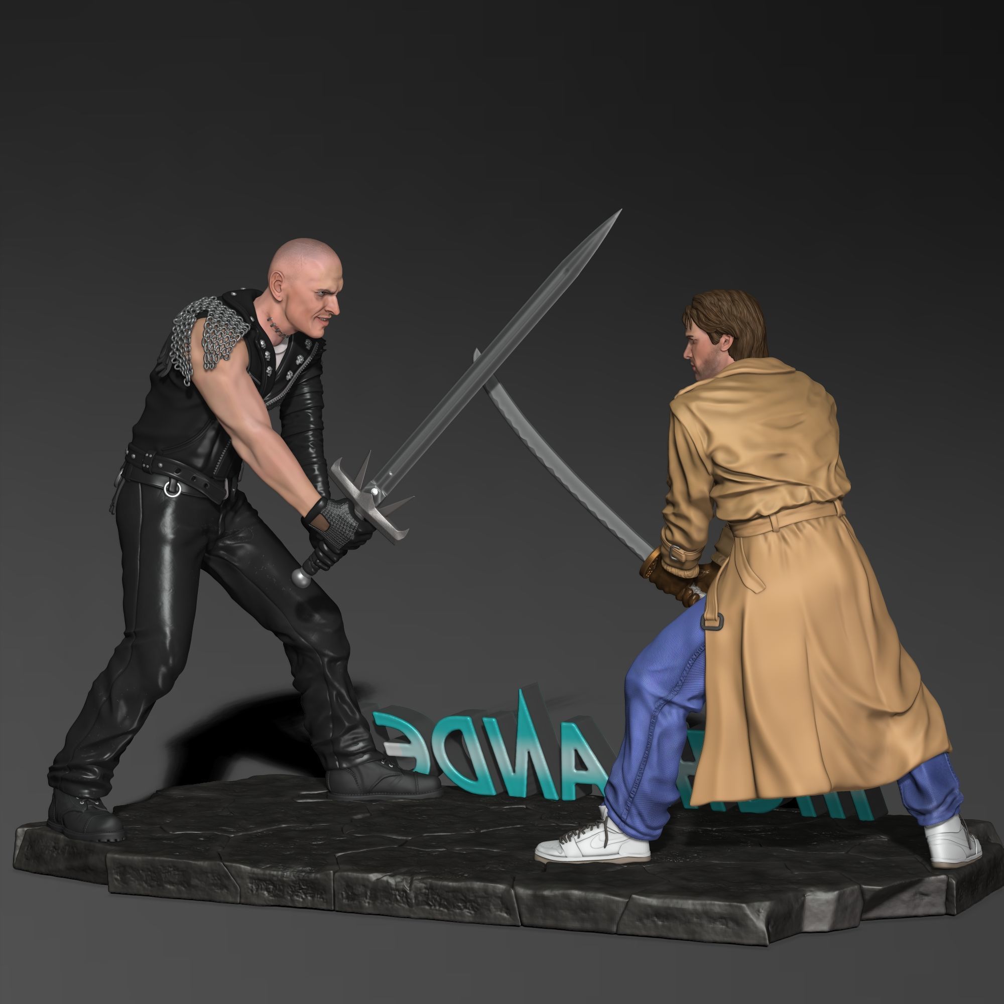 Connor MacLeod vs Kurgan Highlander 1986 Duel 3D print model_2