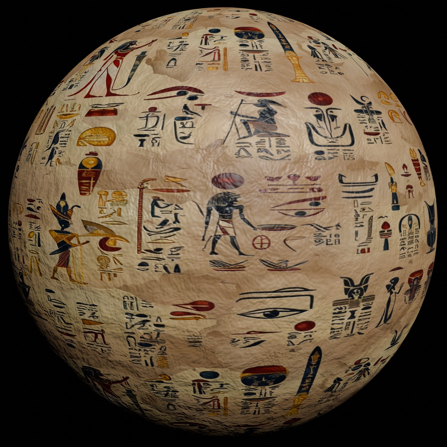 Ancient Egypt Hieroglyphs - VOL 2 - 1 Seamless PBR Texture_1