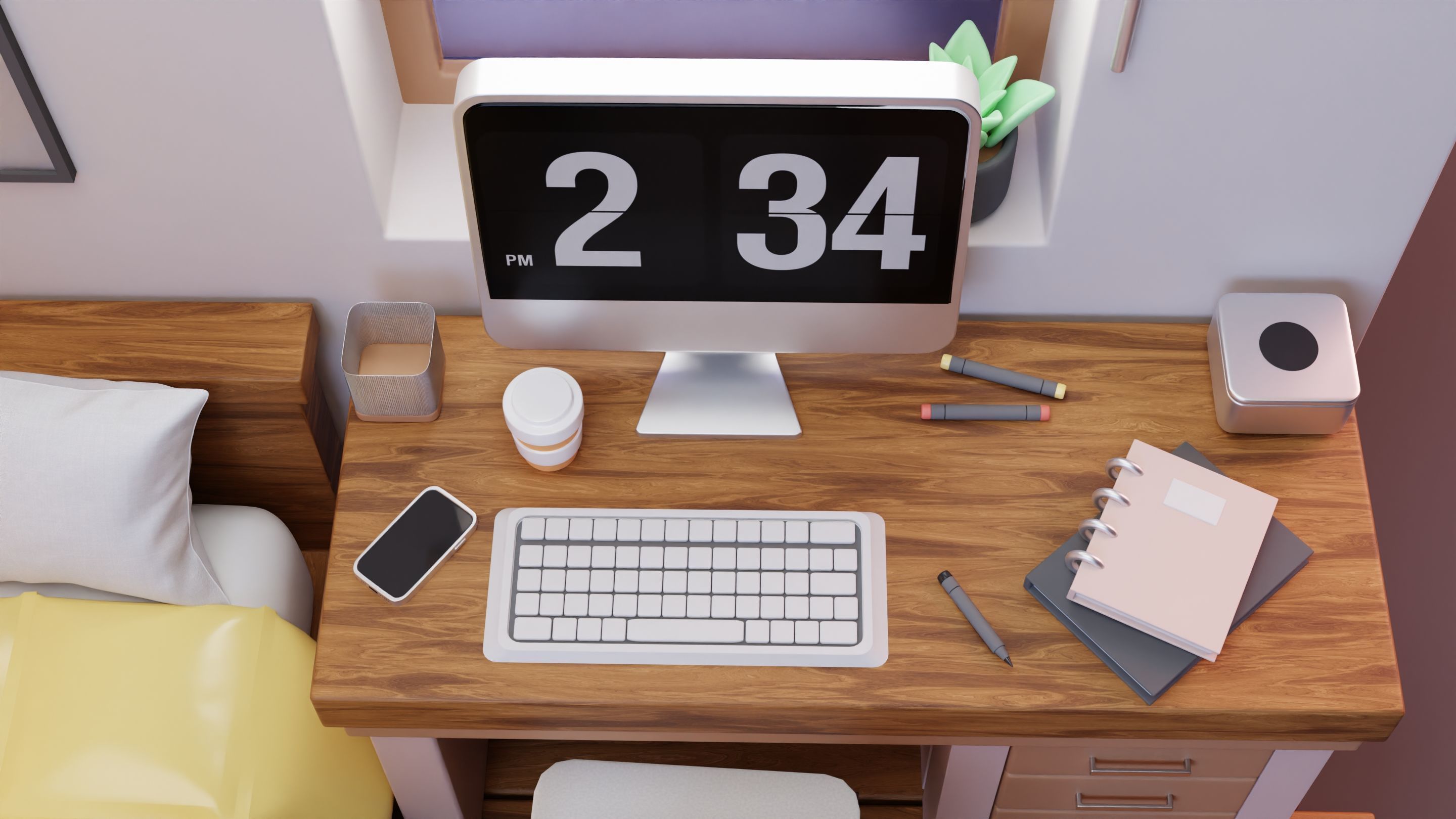 Cozy bedroom 3D model_4