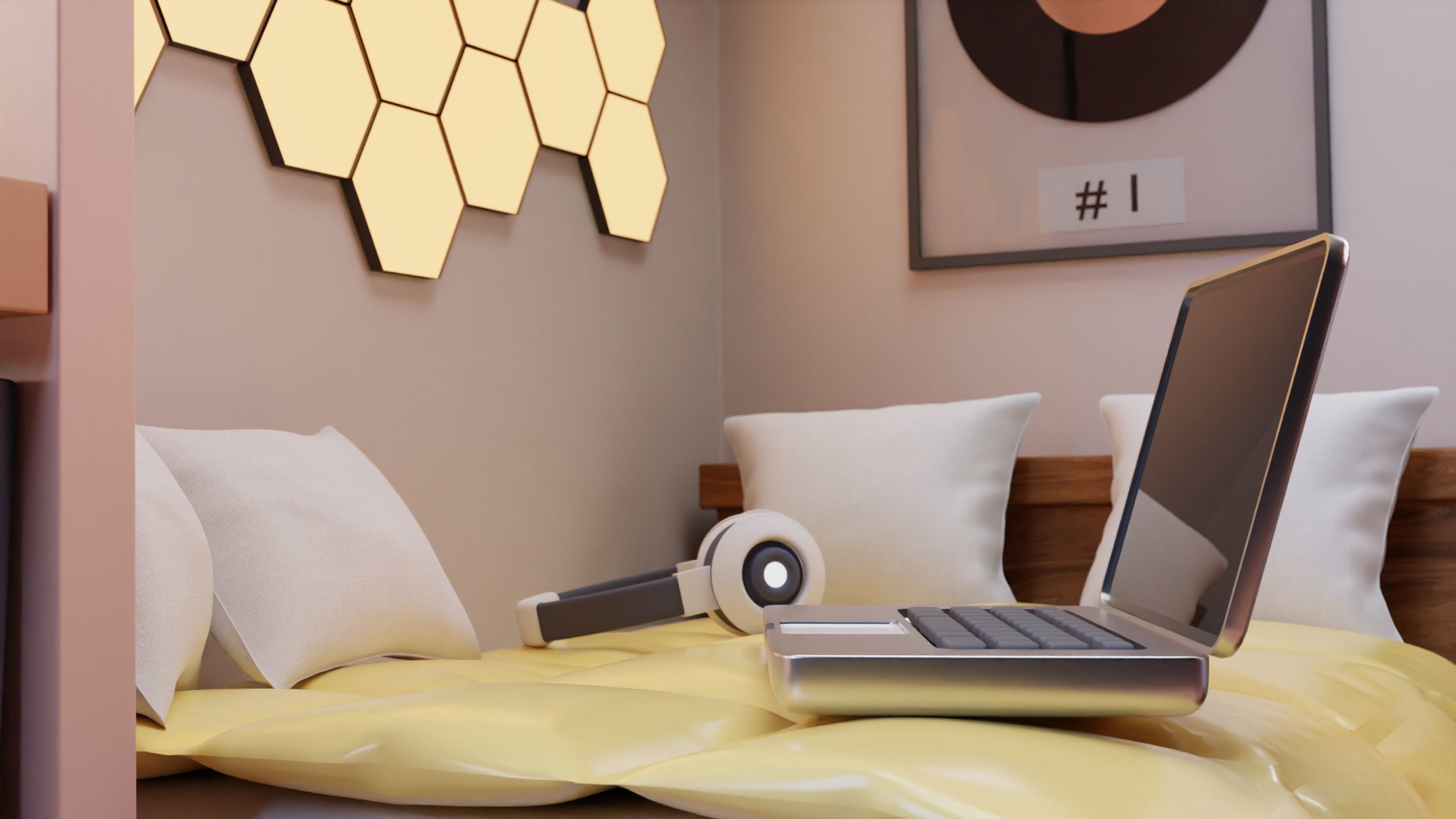 Cozy bedroom 3D model_3