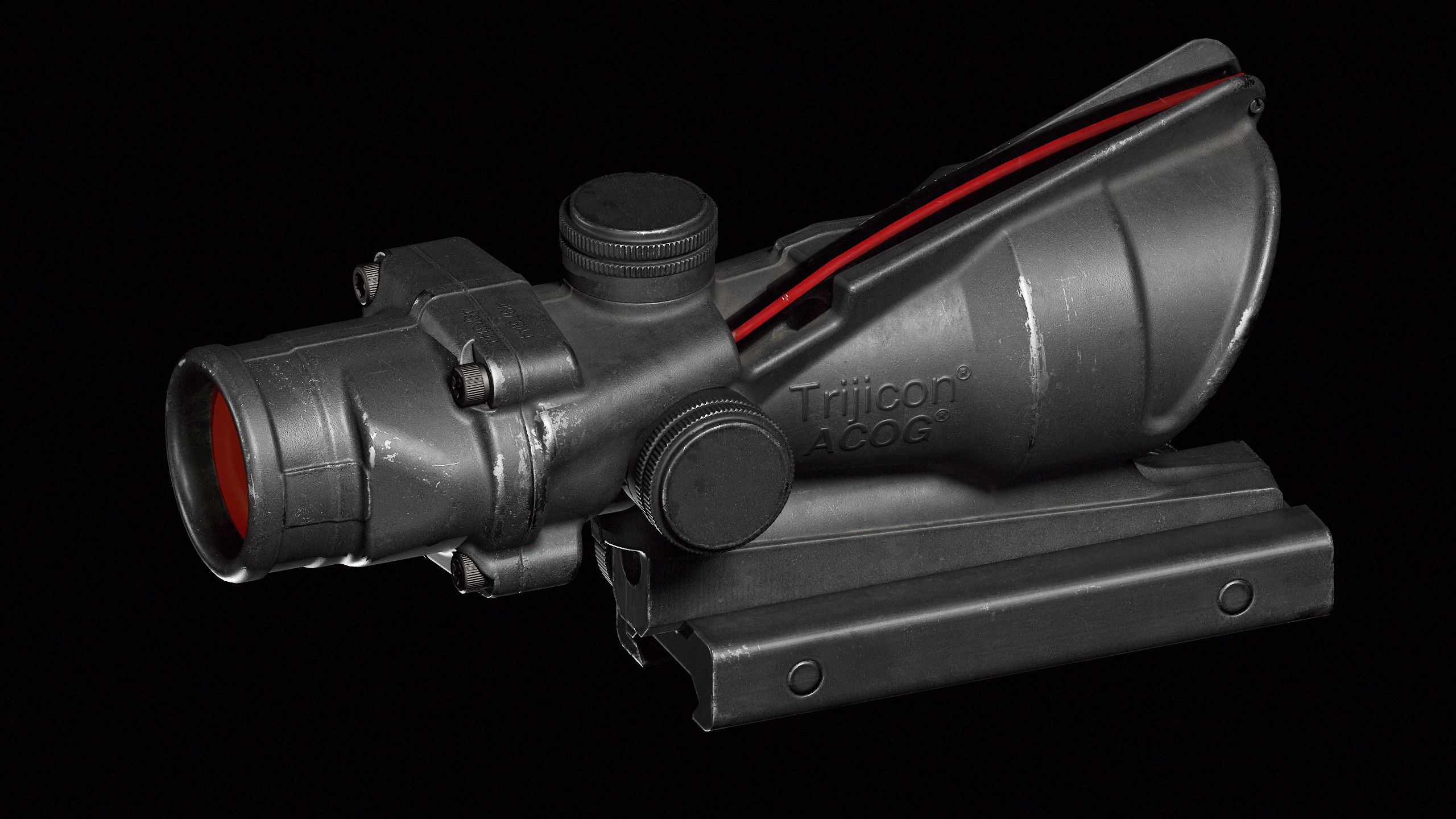 ACOG Rifle scope Low-poly 3D model_4