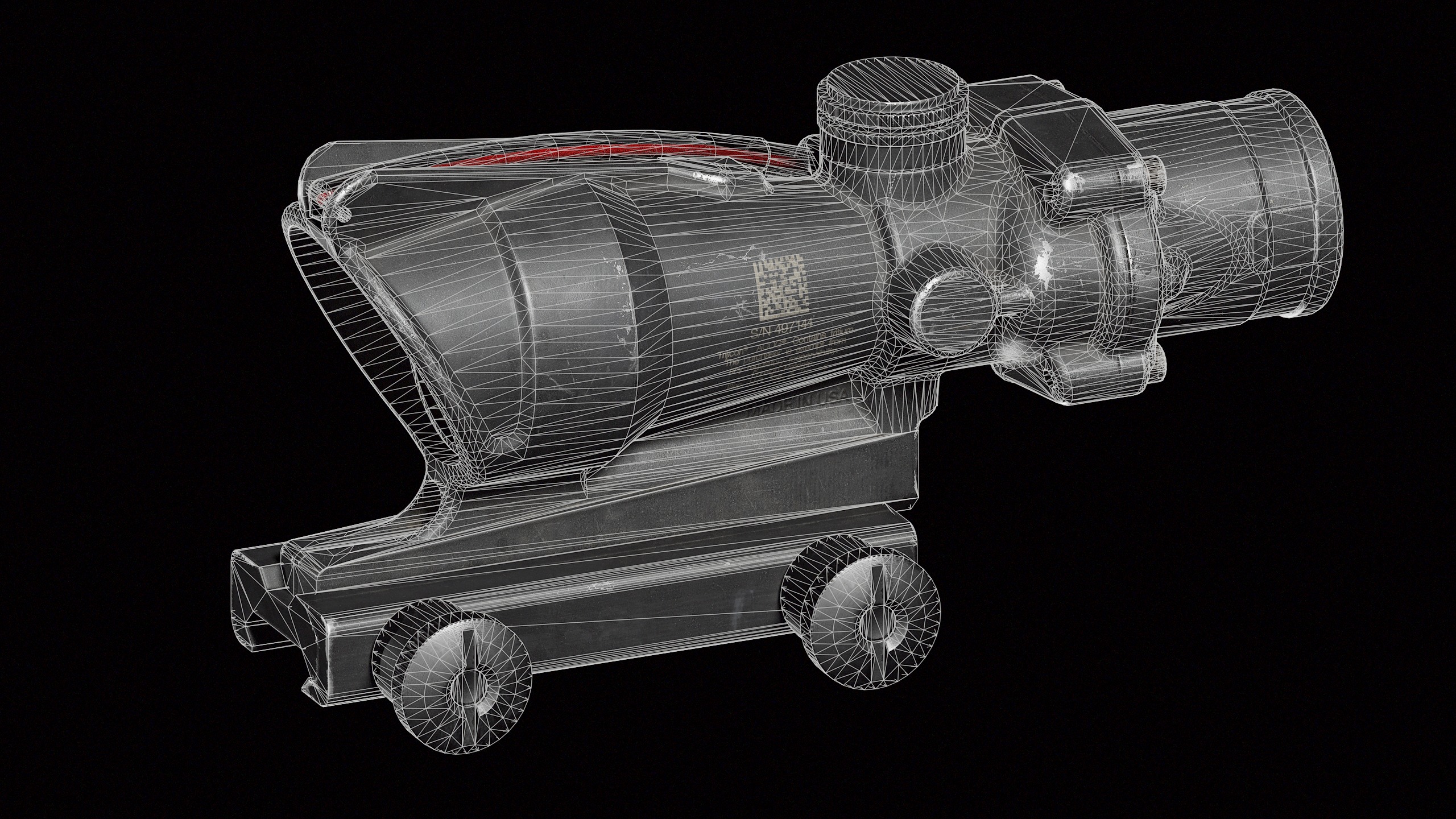 ACOG Rifle scope Low-poly 3D model_5